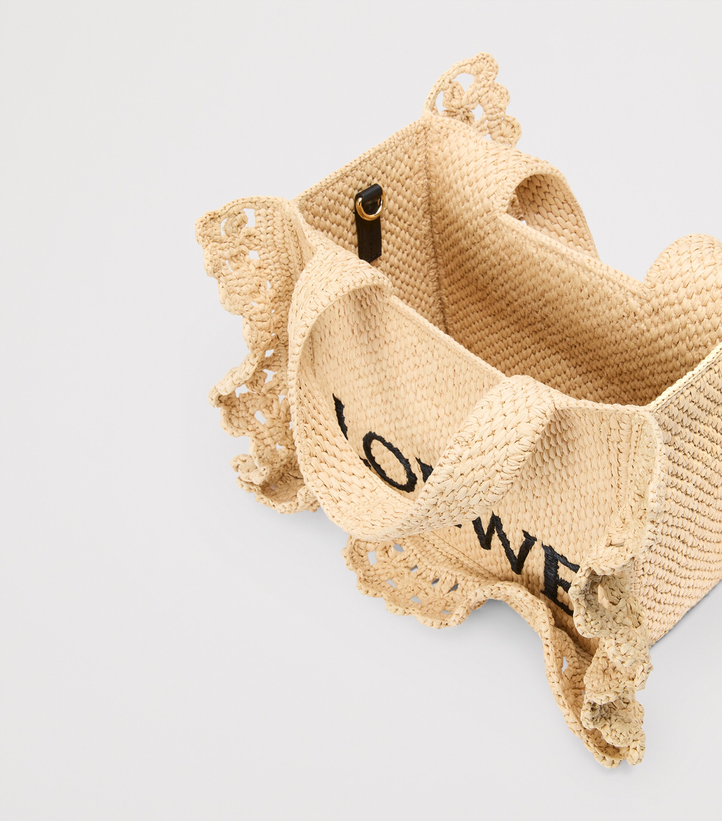 LOEWE x Paula's Ibiza Raffia Font Tote Bag Natural Image 6