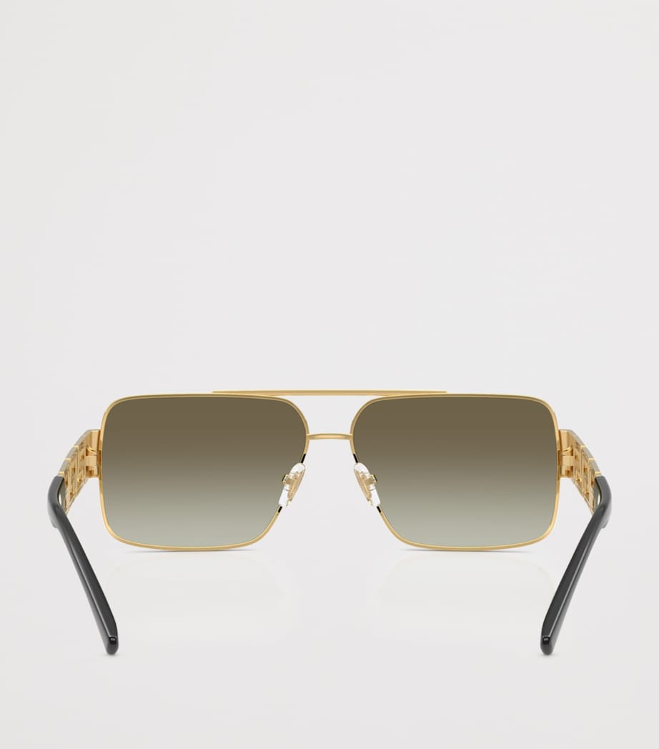 Wire-Frame Rectangular Sunglasses 10028E Image 4