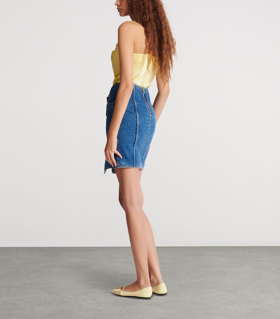 Denim Belted Mini Skirt 6EX BLEU JEAN FONCE Image 7