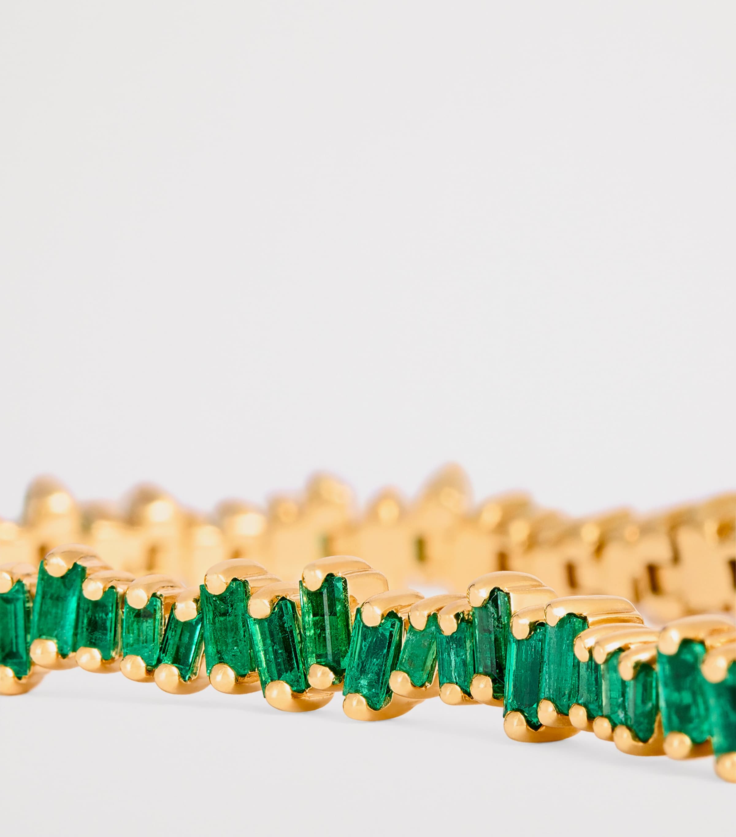 Yellow Gold and Emerald Bold Fireworks Tennis Bracelet 18K YG/EMER Image 4