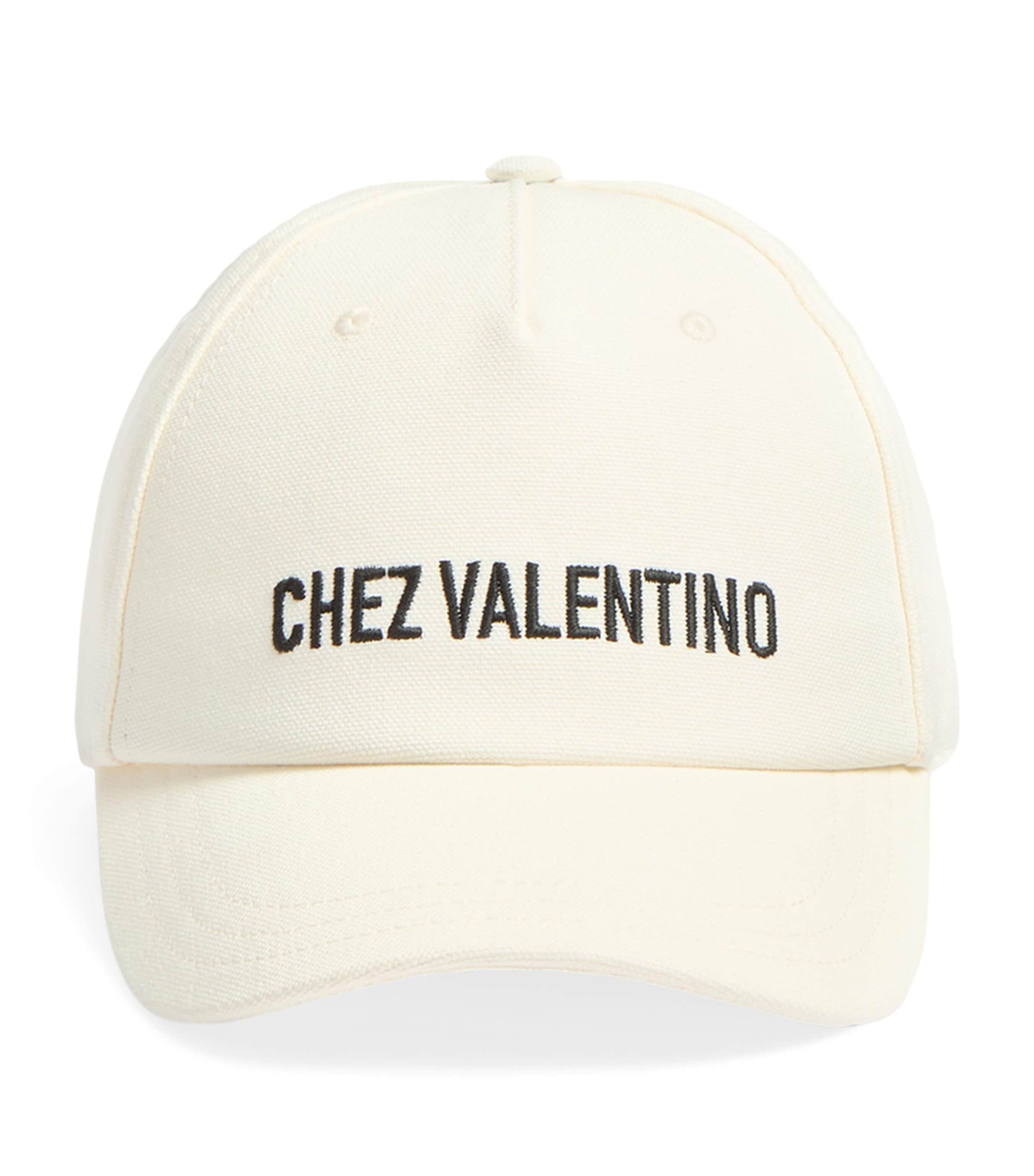 Valentino Garavani Ivory Cotton Baseball Cap With Adjustable Embroidered Logo In Ivory