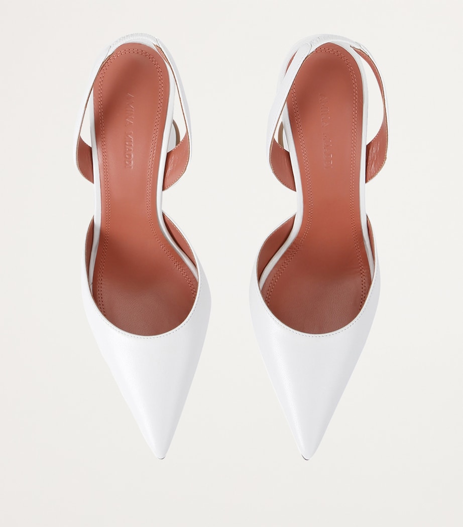 Leather Holli Slingback Pumps 95 WHITE Image 4