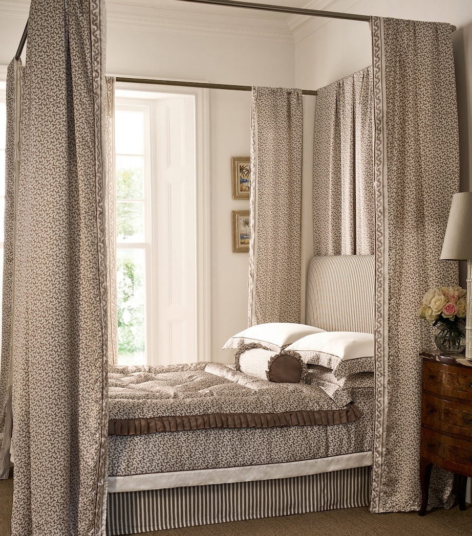 Gingerlily Silk Frilled Fern Bolster Cushion (20cm x 46cm) Mocha/ivory Image 3