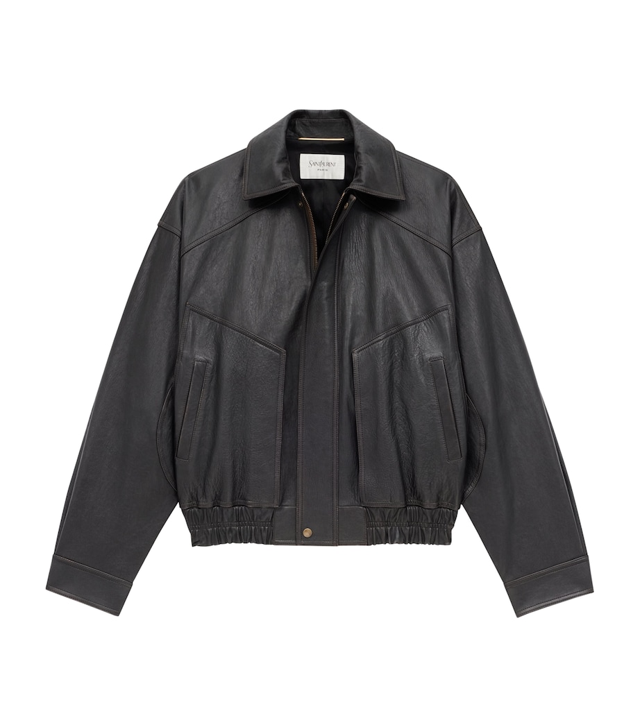 Leather Bomber Jacket 1628 Image 2