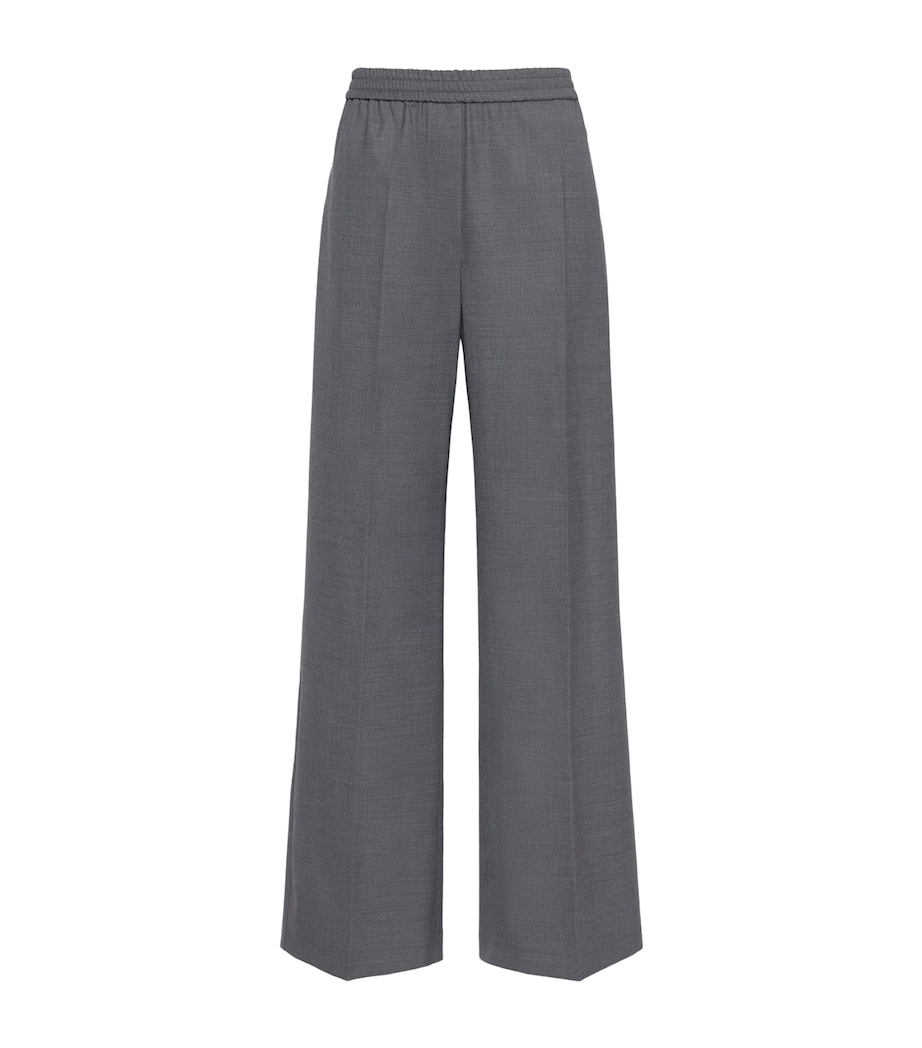 Weekend Max Mara Womens Virgin Wool-Blend Trousers Dark Grey Image 1