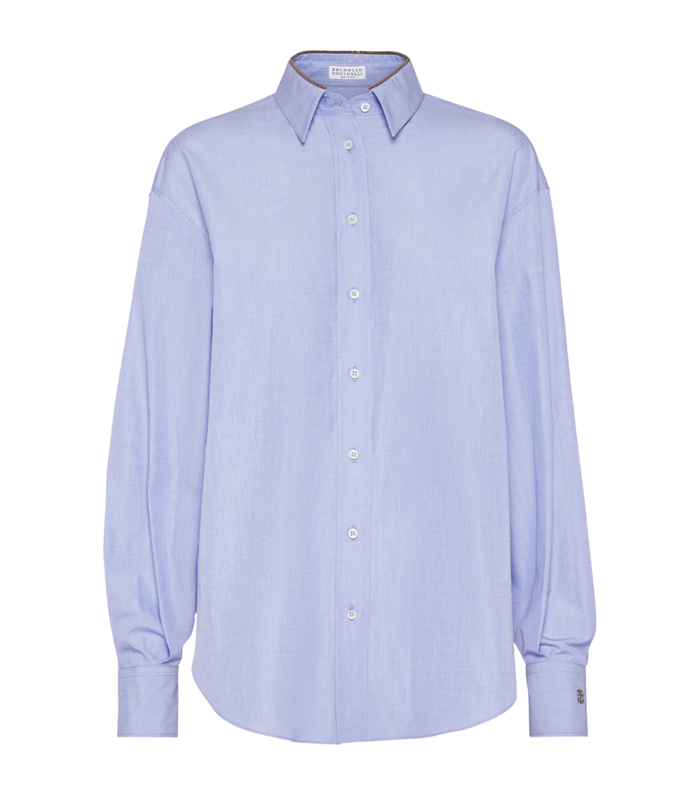 Brunello Cucinelli Cotton Shirt In Blue