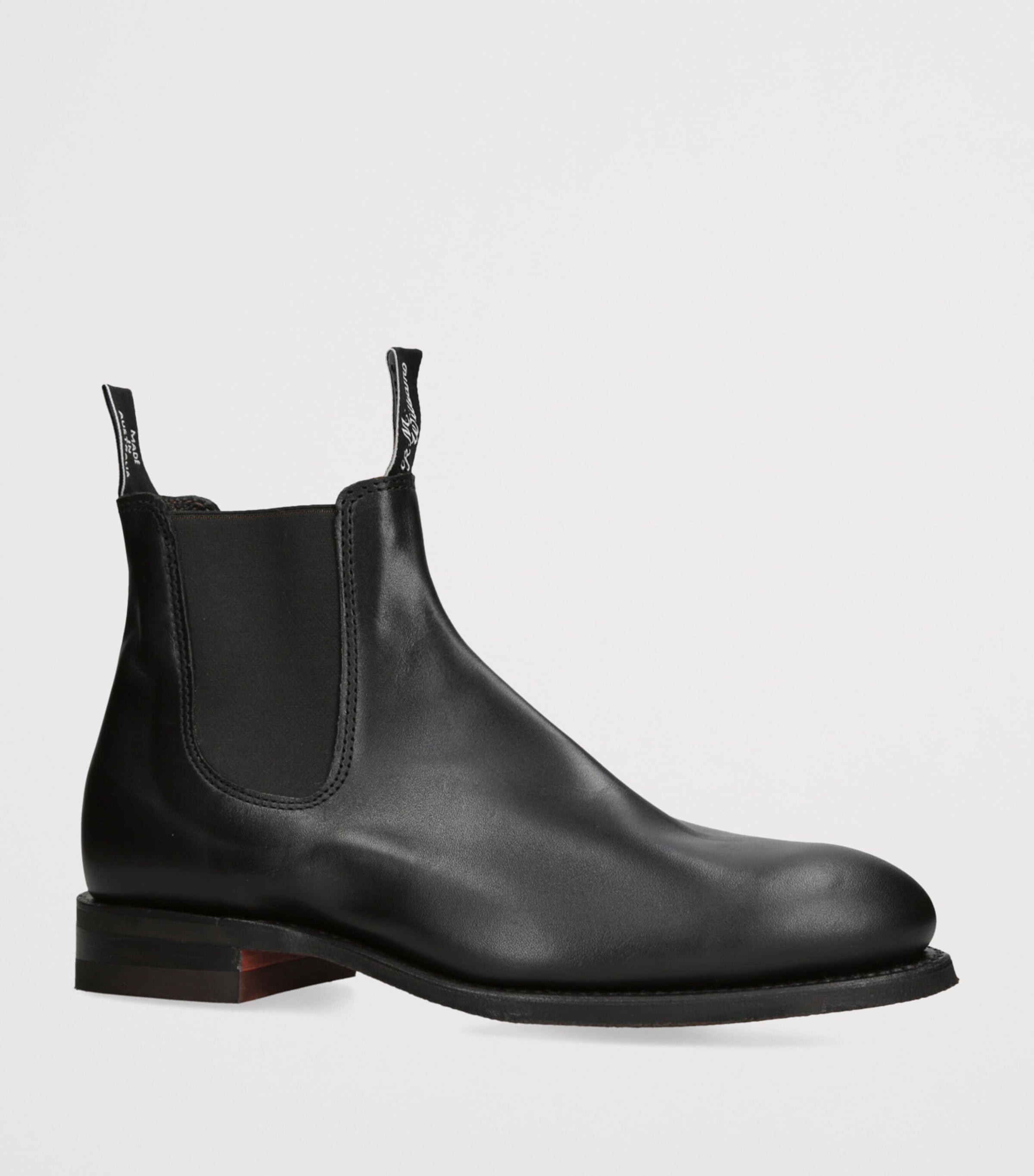 Leather Comfort Turnout Ankle Boots BLACK Image 3