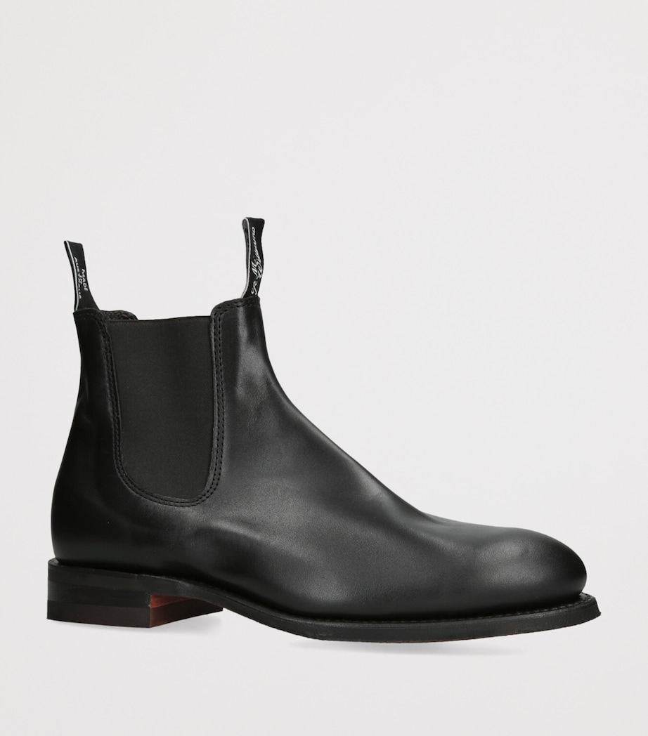 Leather Comfort Turnout Ankle Boots BLACK Image 3