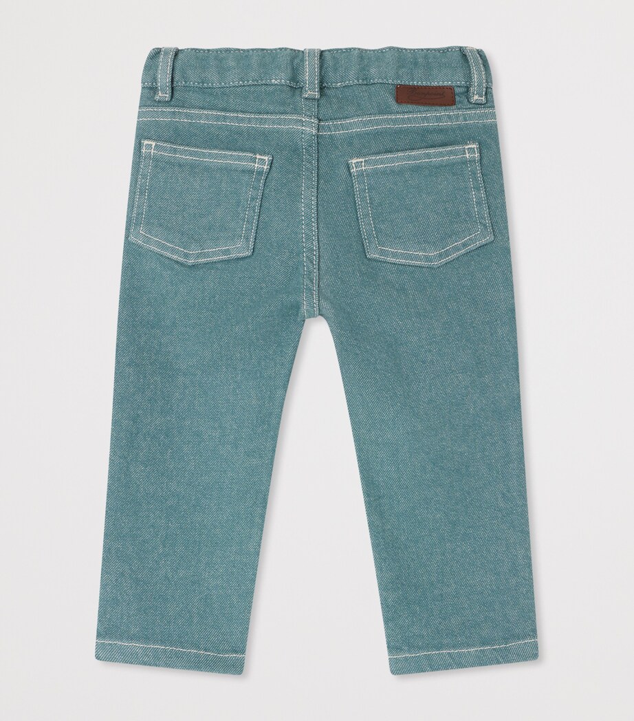 Bonpoint Elasticated Waistband Jeans (6-18 Months) Emeraude Image 2