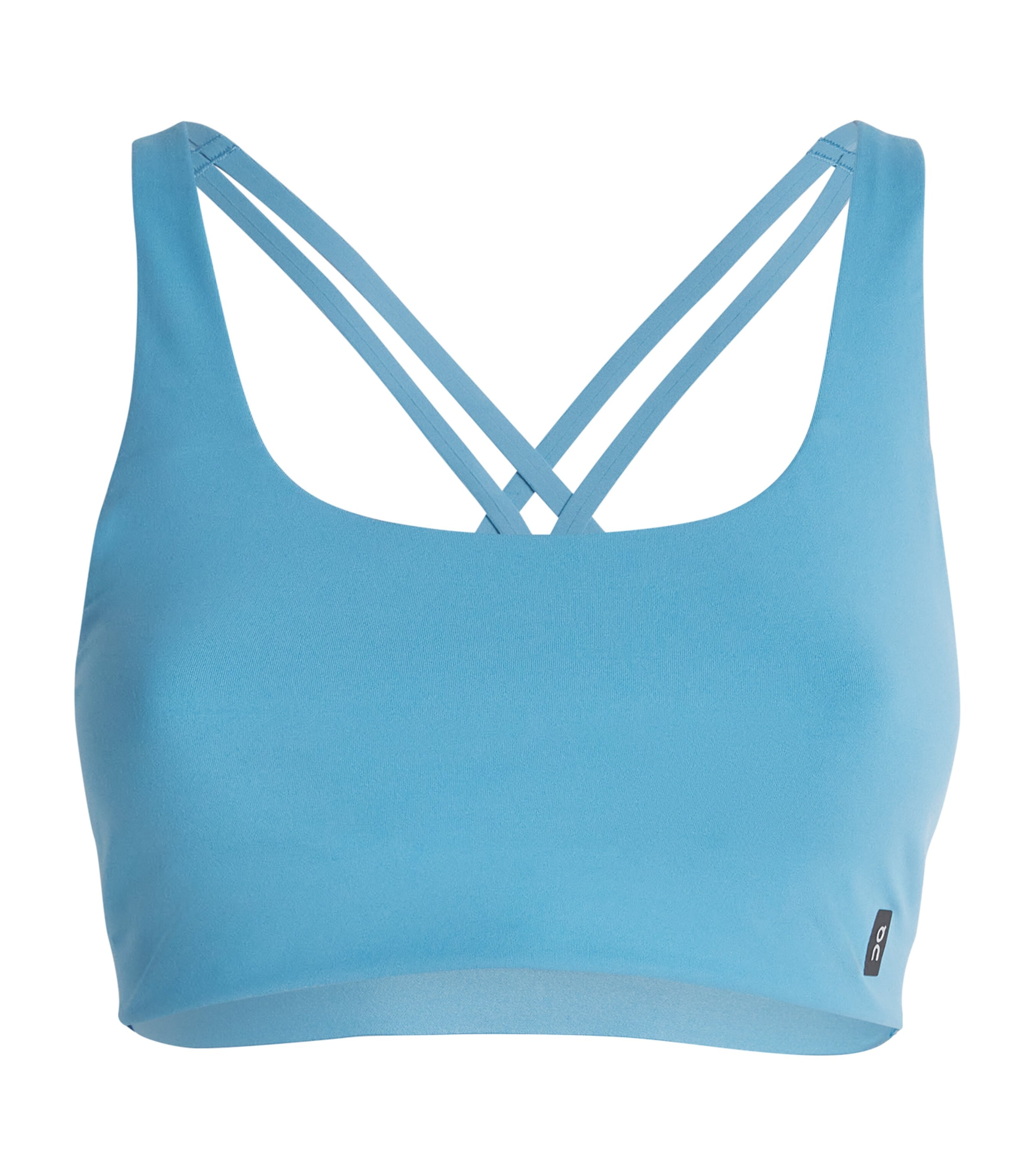 On Womens Niagara Studio Scoop-neck Embossed-logo Performance Bra In Blue