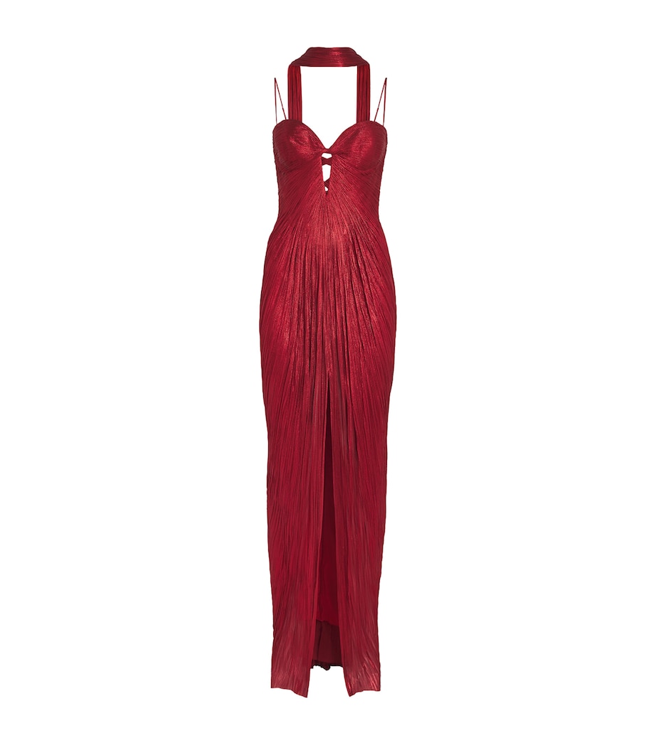 Maria Lucia Hohan Womens Silk Cut-Out Tonia Gown Salsa Image 1