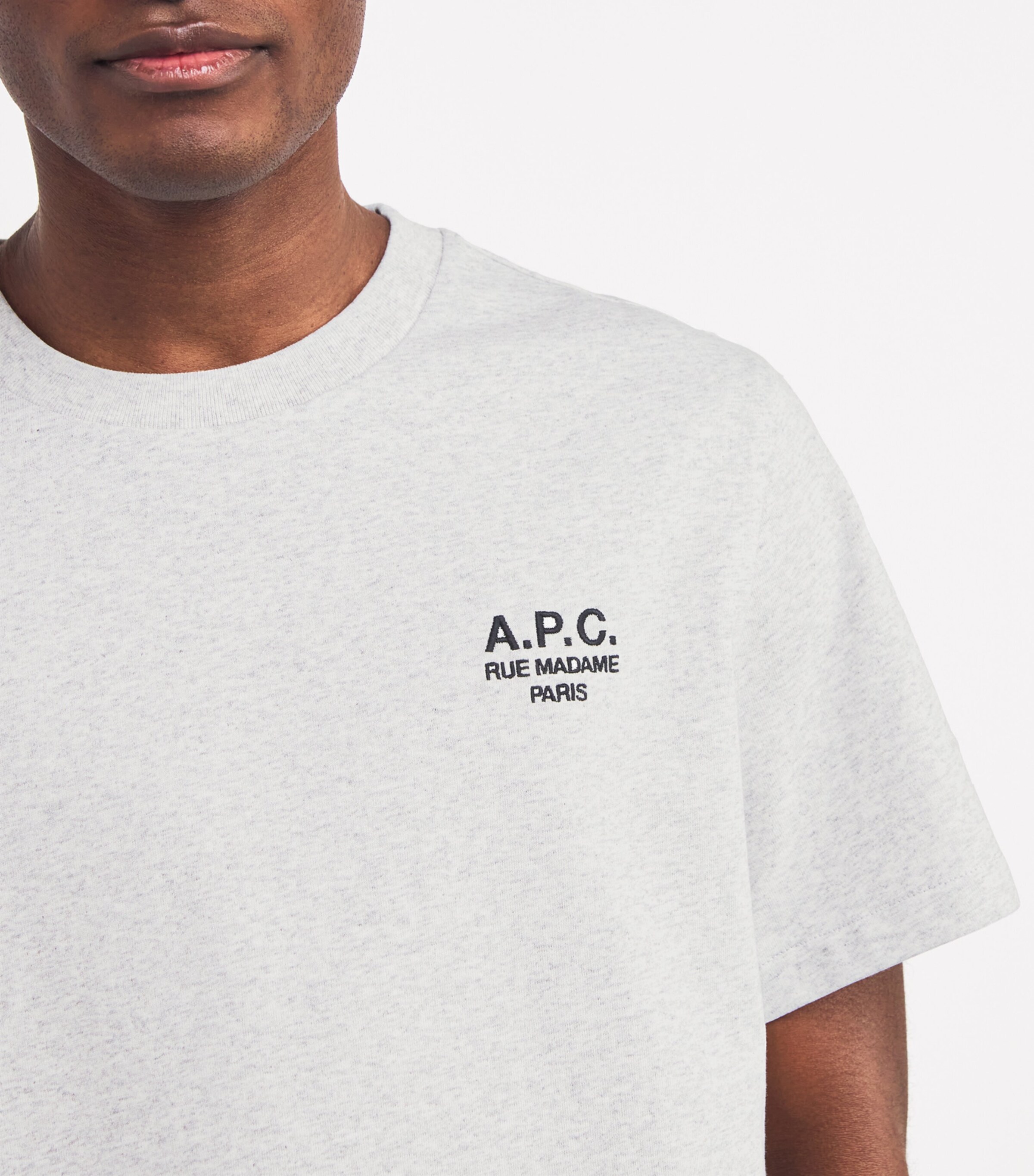 Cotton Logo T-Shirt GREY/BLACK Image 6