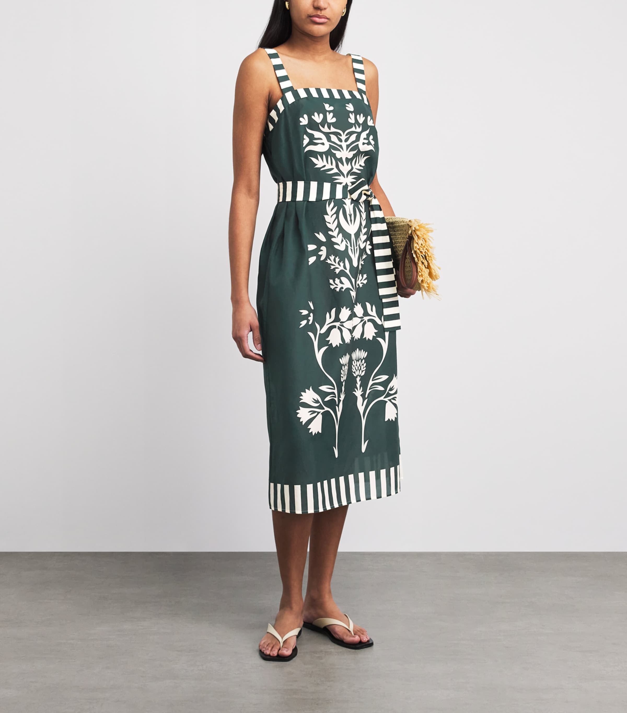 Eres Womens Cotton-Silk Lakshya Midi Dress Scarabee/pan Image 2