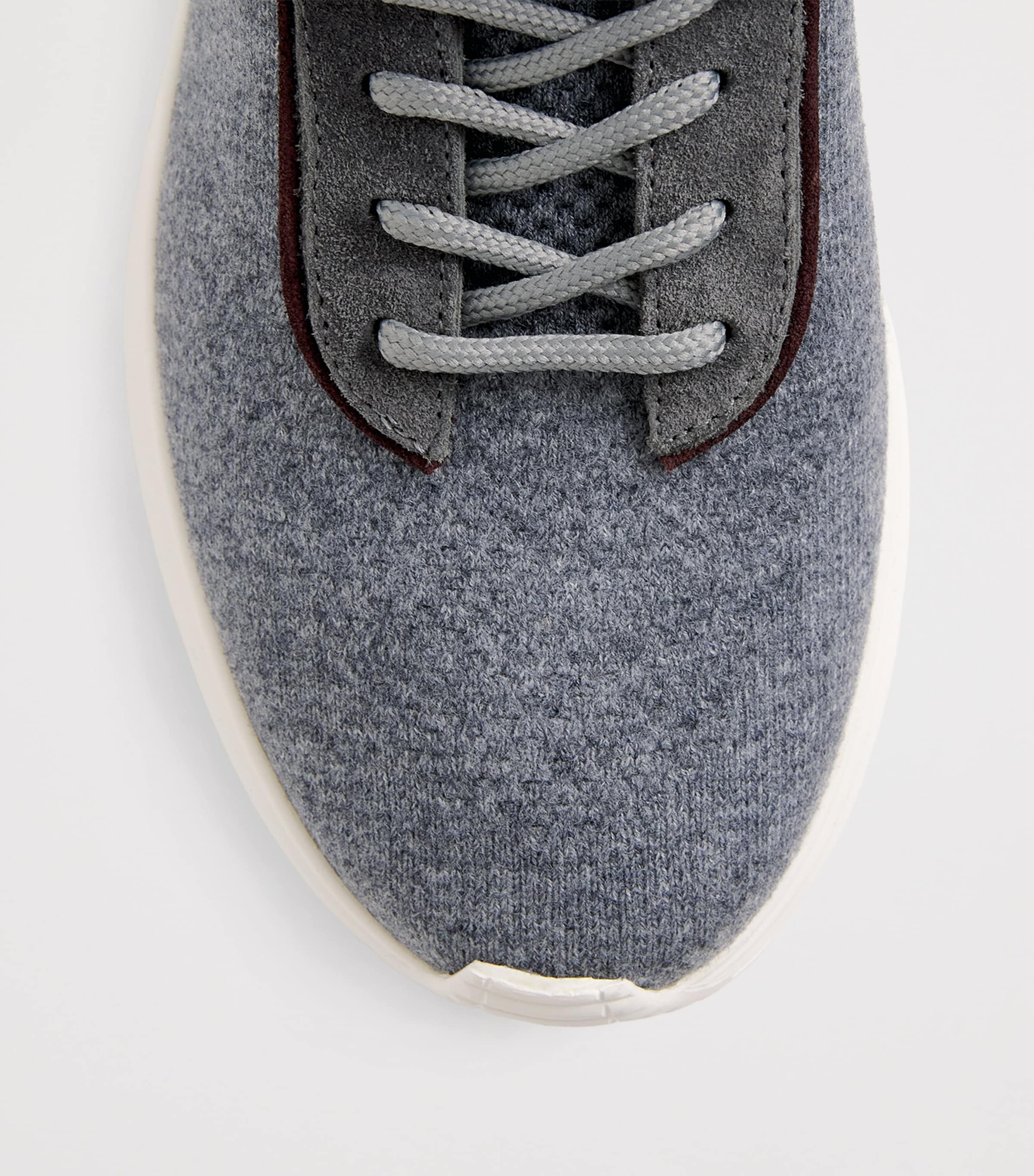 Eleventy Mens Knitted Panel Sneakers Grigio Medio, Bordea Image 6