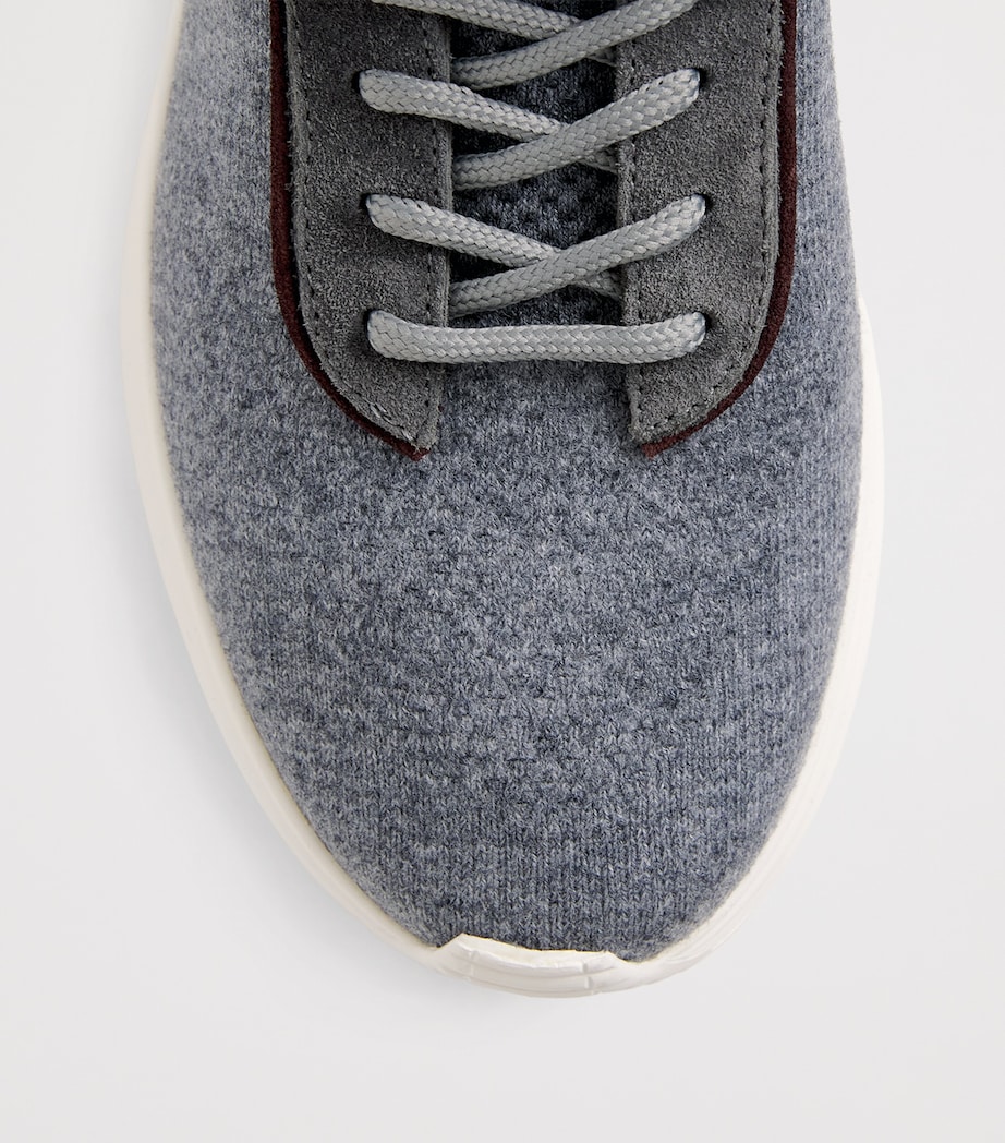 Eleventy Mens Knitted Panel Sneakers Grigio Medio, Bordea Image 6