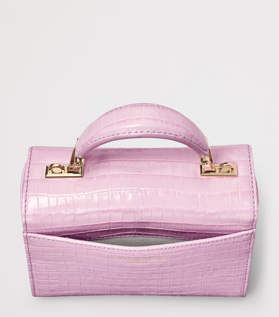 Aspinal Of London Mini Leather Mayfair Top-Handle Bag Lilac Image 5