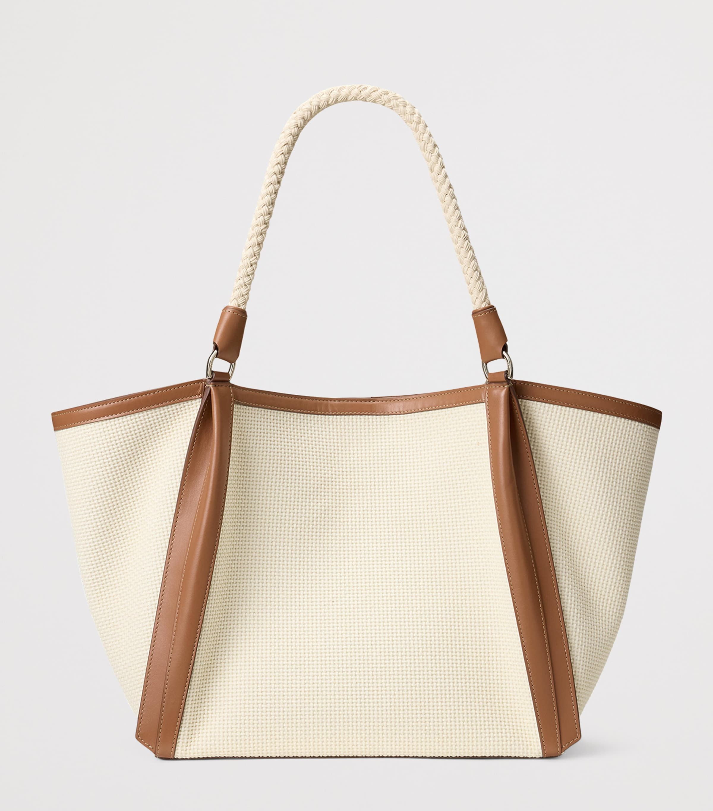 Woven Calfskin-Trim RL 888 Tote Bag NATURAL-101 Image 5
