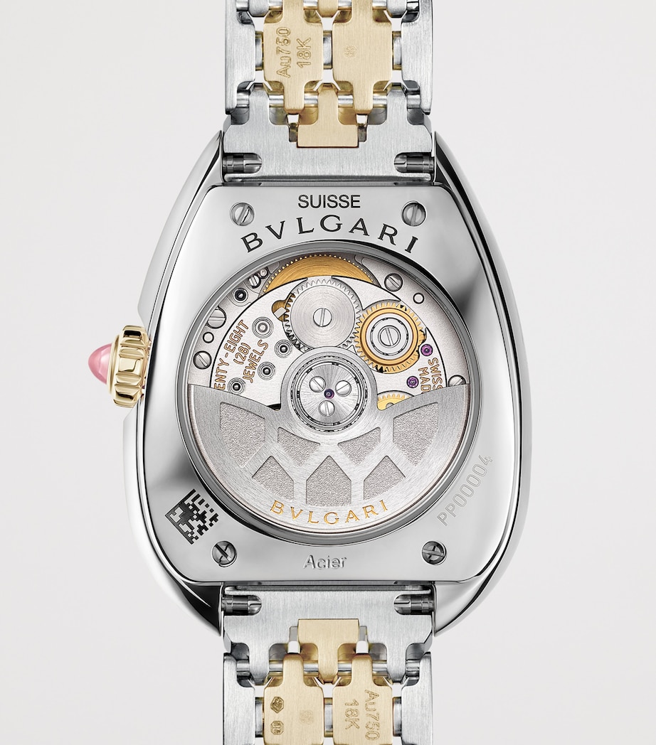 Bvlgari Yellow Gold, Stainless Steel and Diamond Serpenti Seduttori Watch 34mm White Image 2
