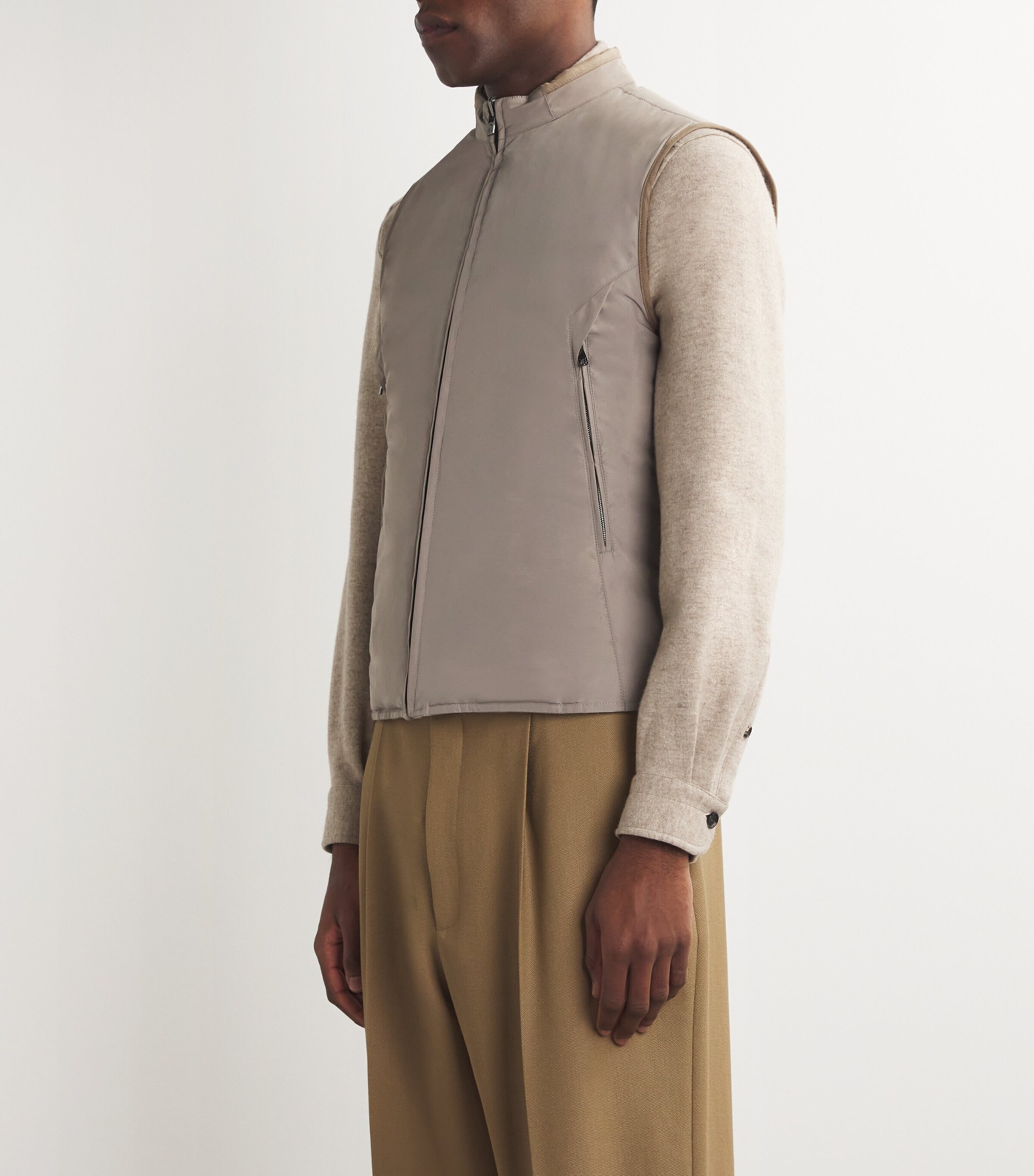 Silk-Blend Padded Gilet 035 NATURAL / BEIGE Image 6