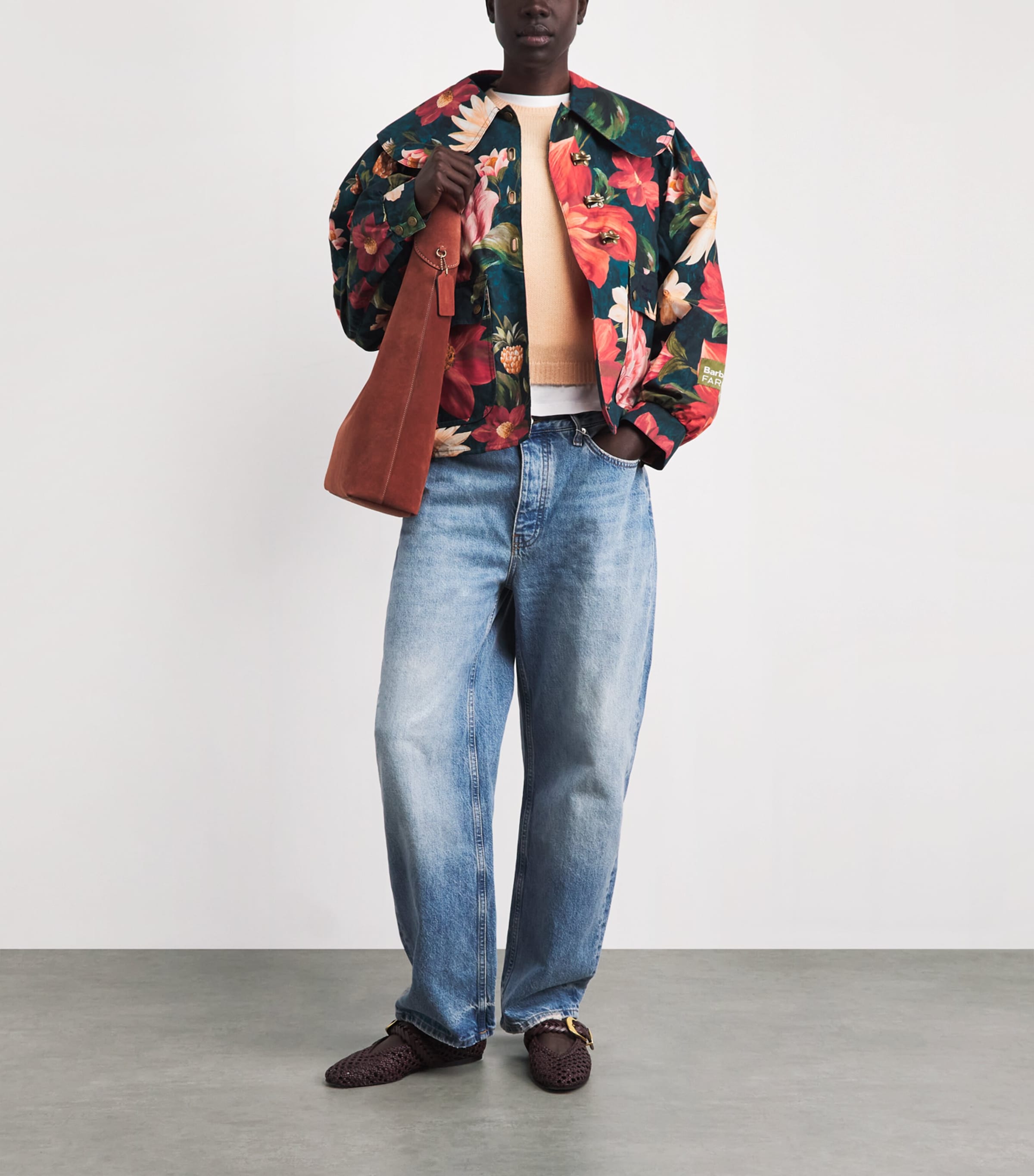 Barbour Womens x Farm Rio Cotton Floral Jacket Navy Wildflower/flow Image 2