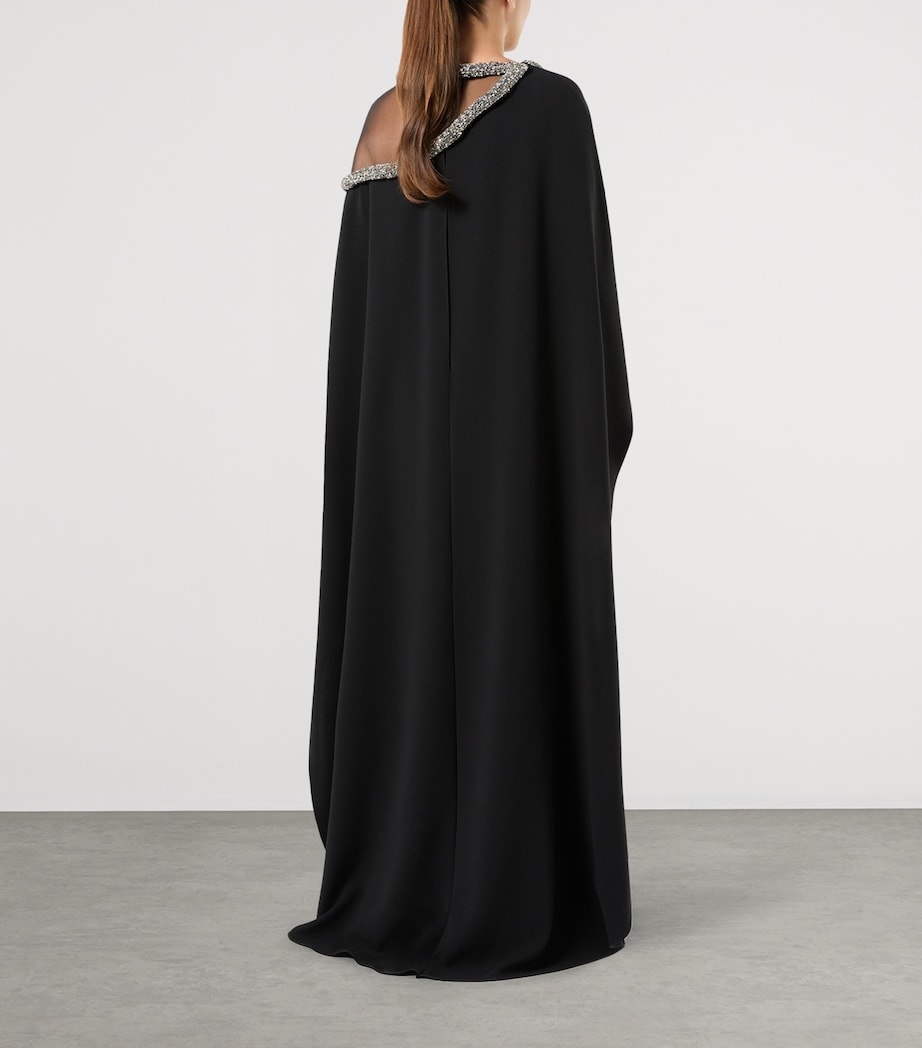 Marina Rinaldi Womens x Tony Ward Embellished-Neck Maxi Dress Black Image 4