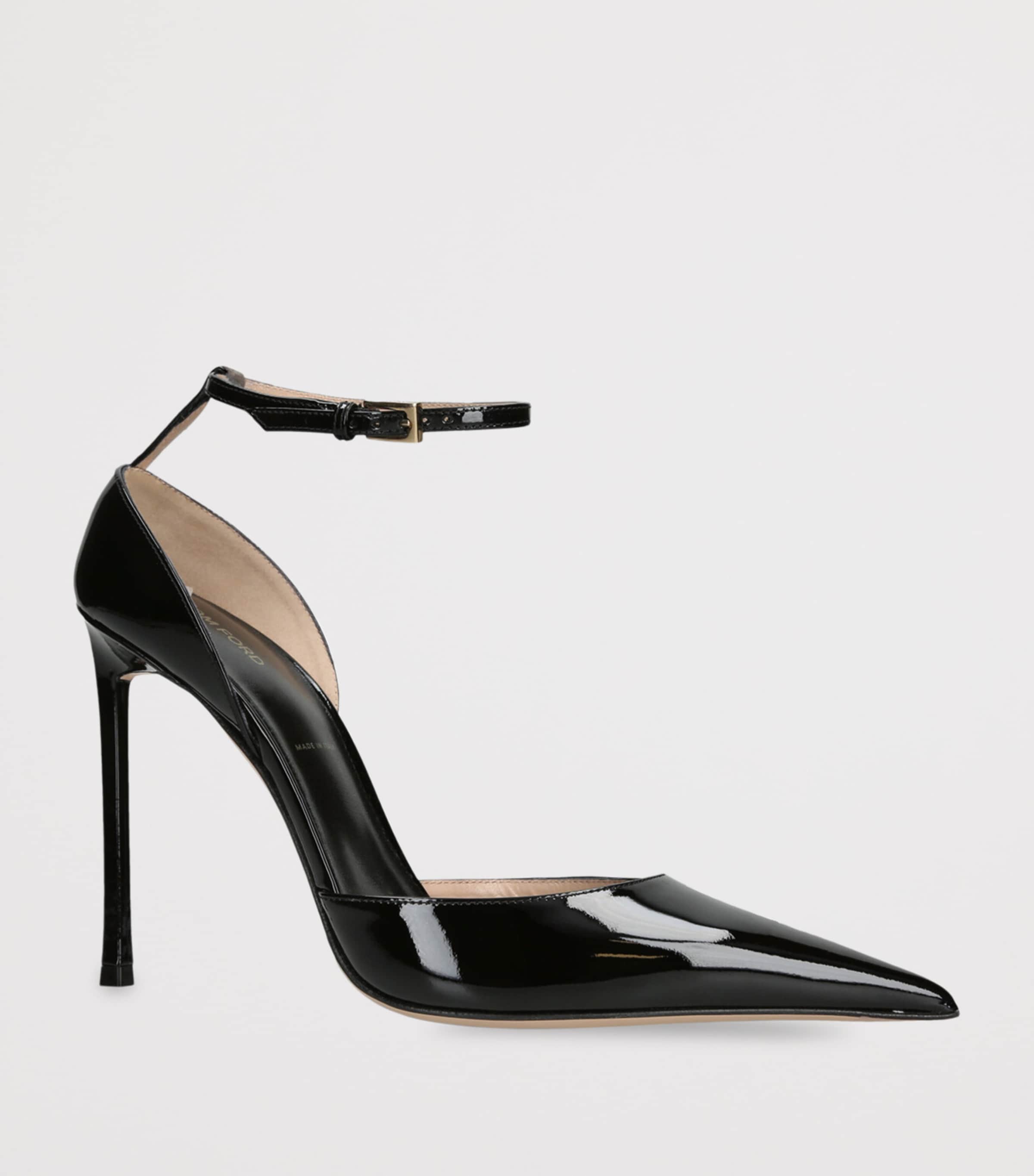 TOM FORD Patent Vertigo Heeled Sandals 105 Black Image 3