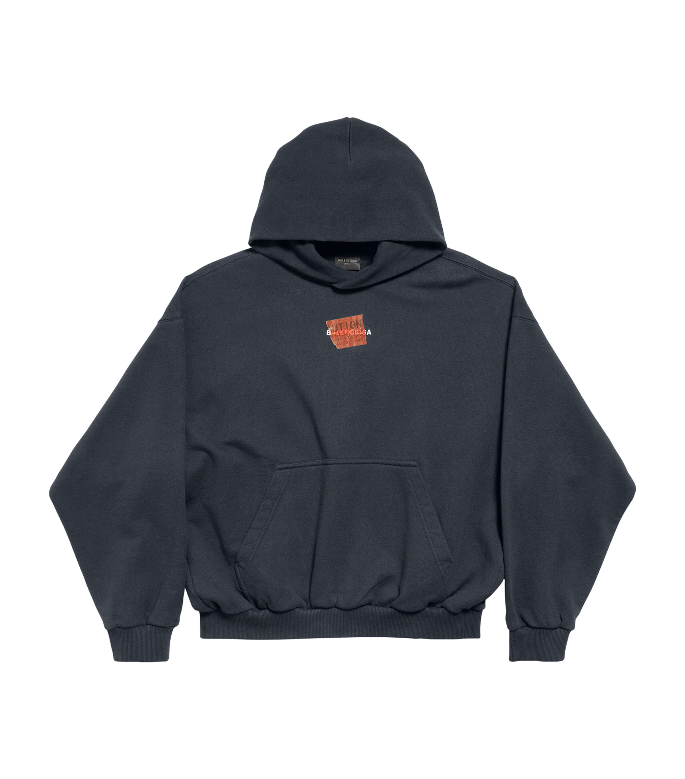 Balenciaga Mens Cotton Caution Hoodie Image 1