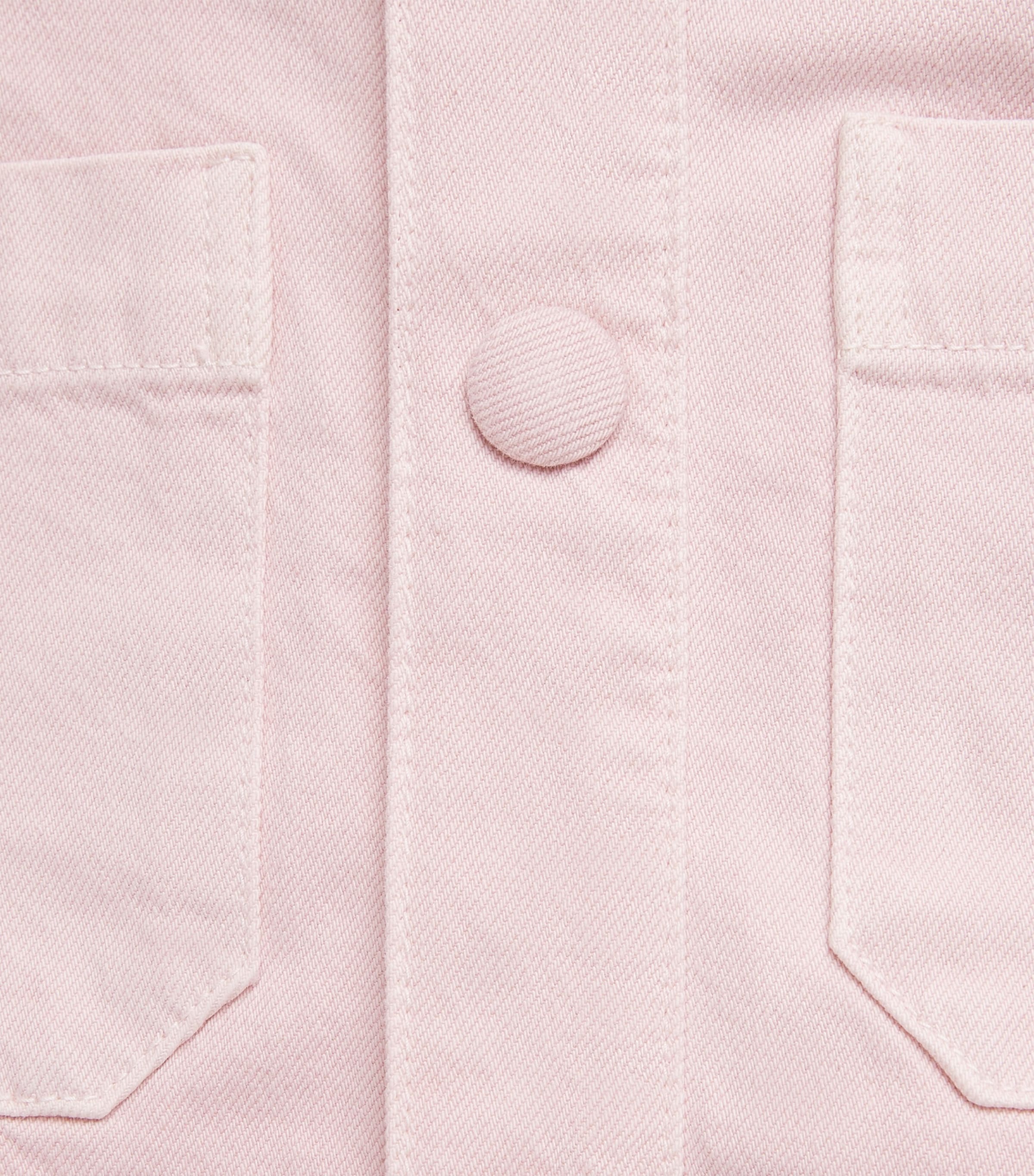 FRAME Womens The Small Cropped Denim Jacket Taffy Image 6
