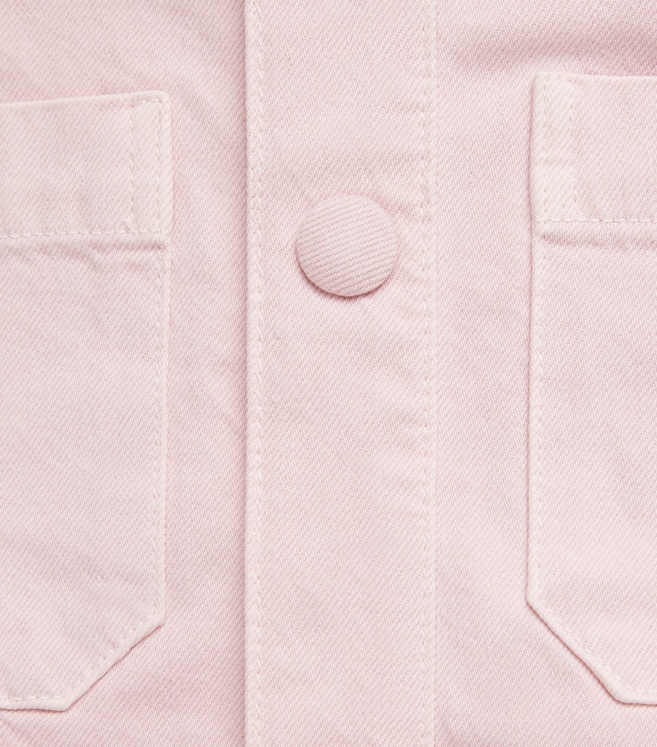 FRAME Womens The Small Cropped Denim Jacket Taffy Image 6