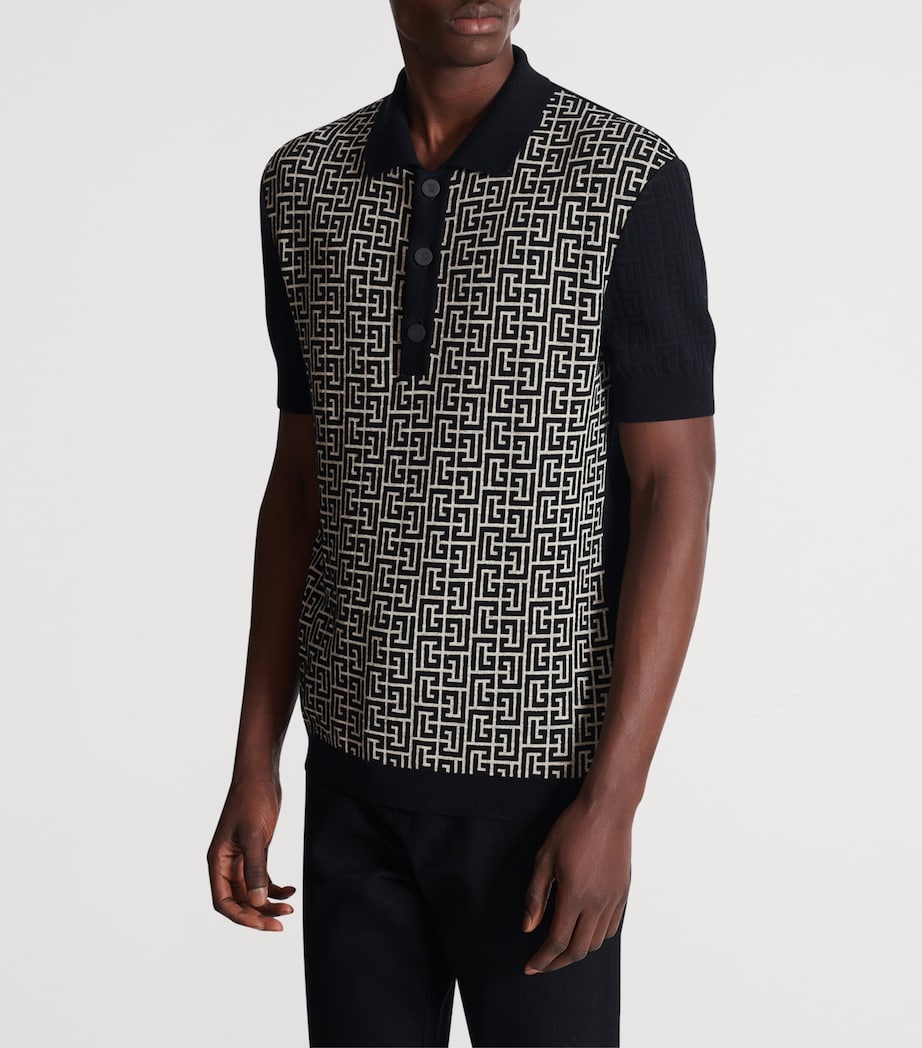 Knitted Labyrinth Polo Shirt GFE IVOIRE/NOIR Image 4