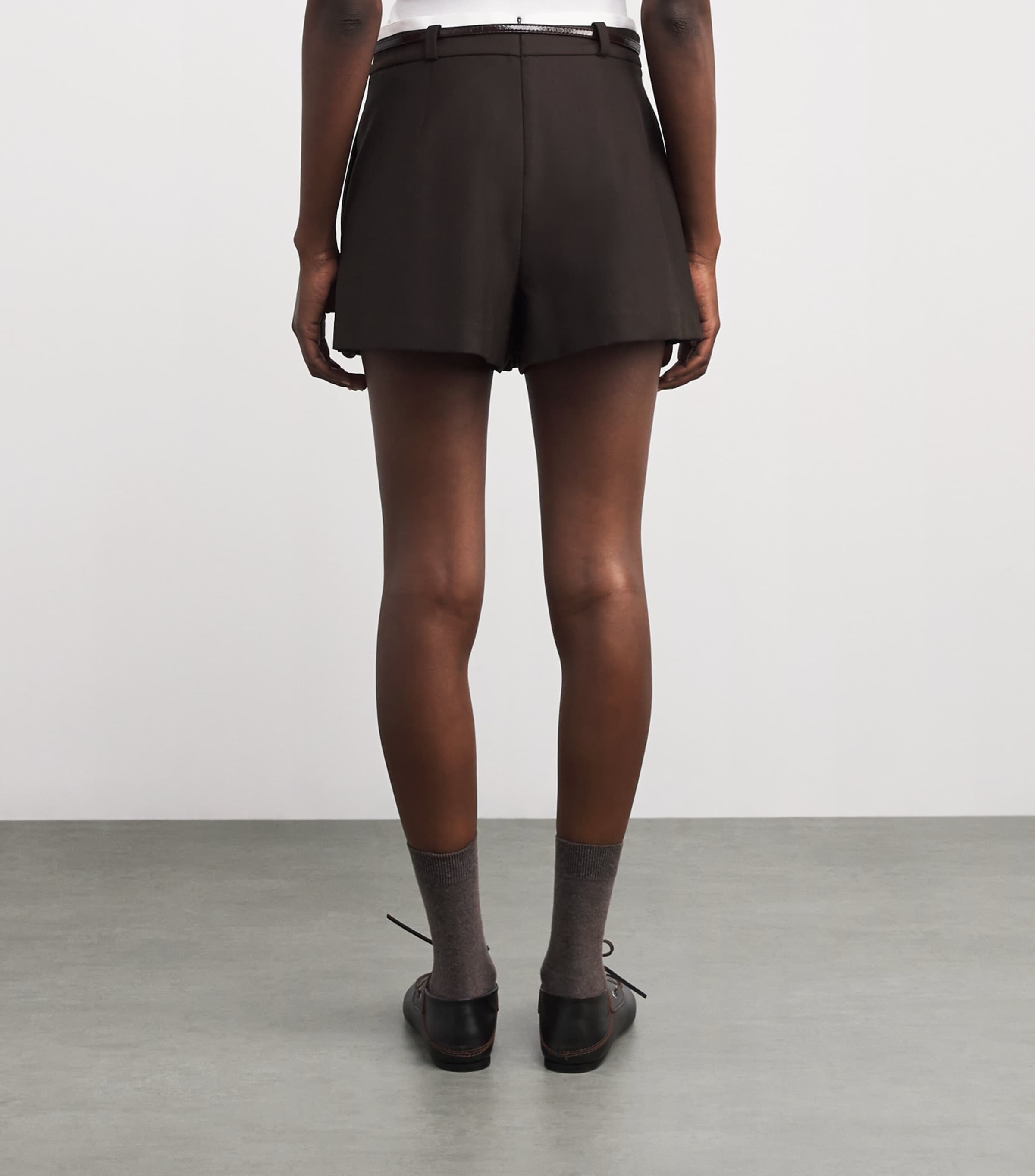 Pleated Mini Skort BROWN Image 4