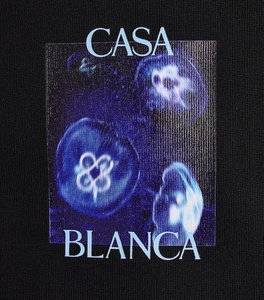 Casablanca Mens Organic Cotton Meduse Sportive T-Shirt Black/meduse Sportiv Image 6