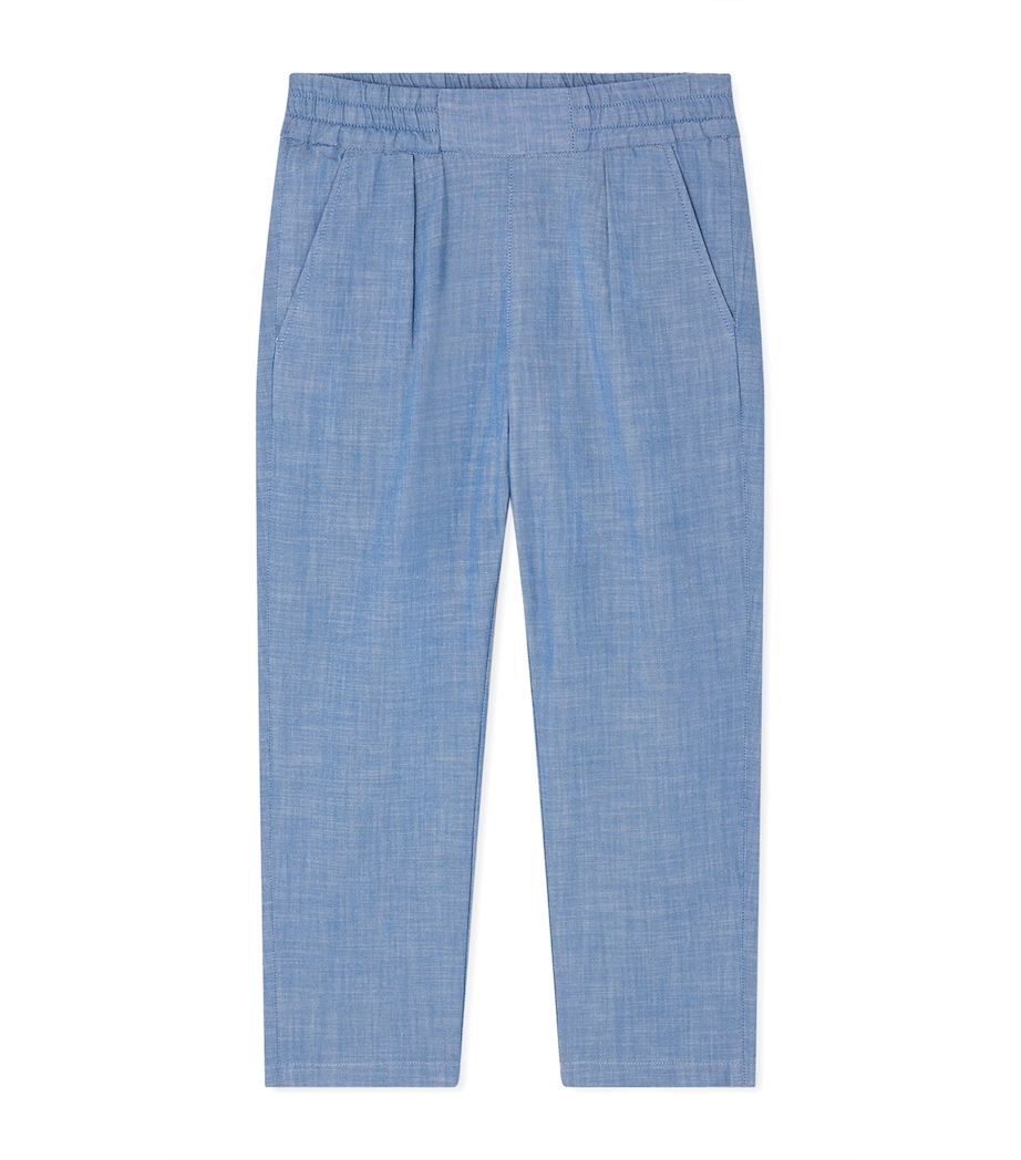 Cotton Trousers (10-14 Years) BLEU Image 1