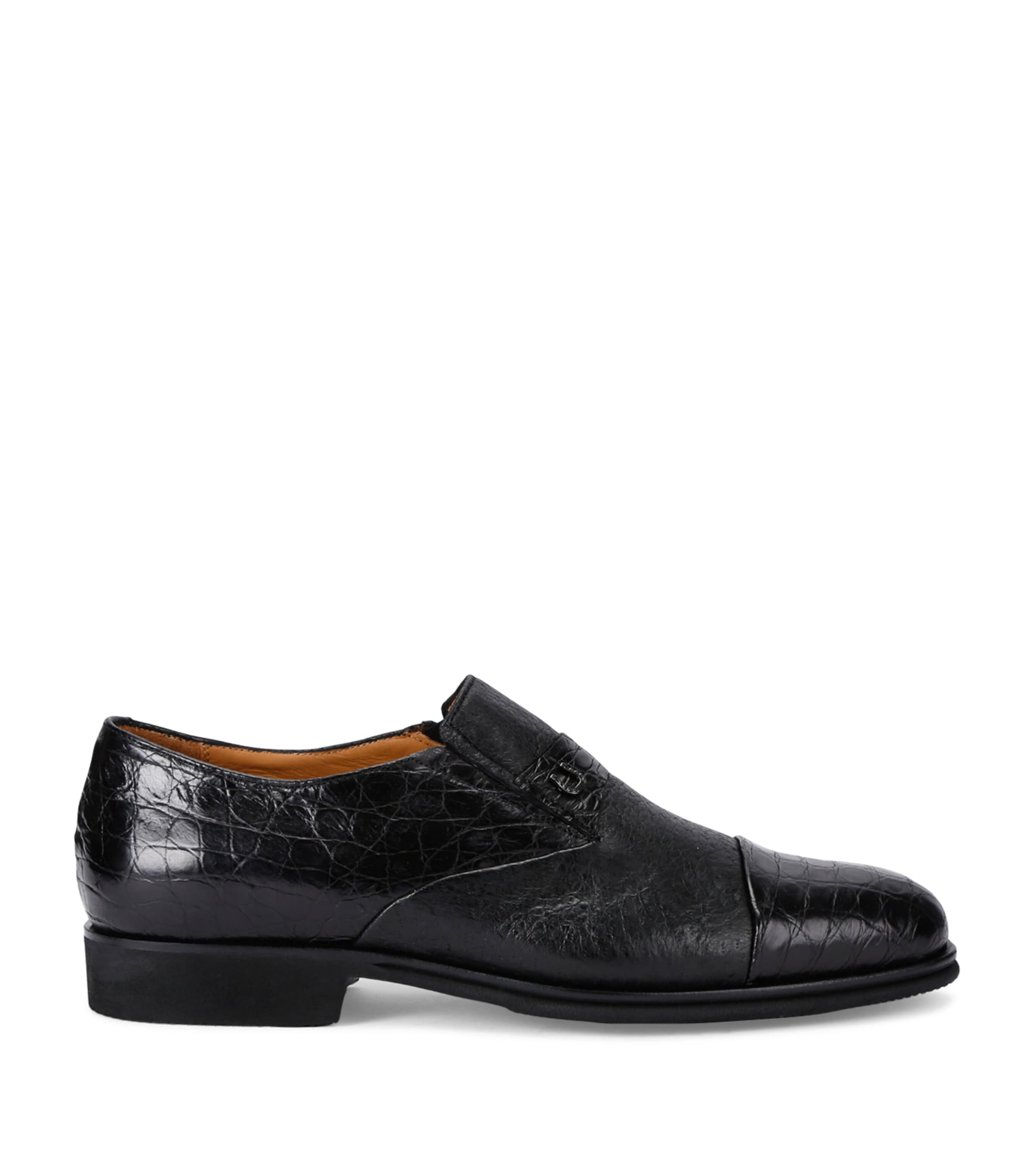 Brotini Leather Slip-On Loafers Black Image 1