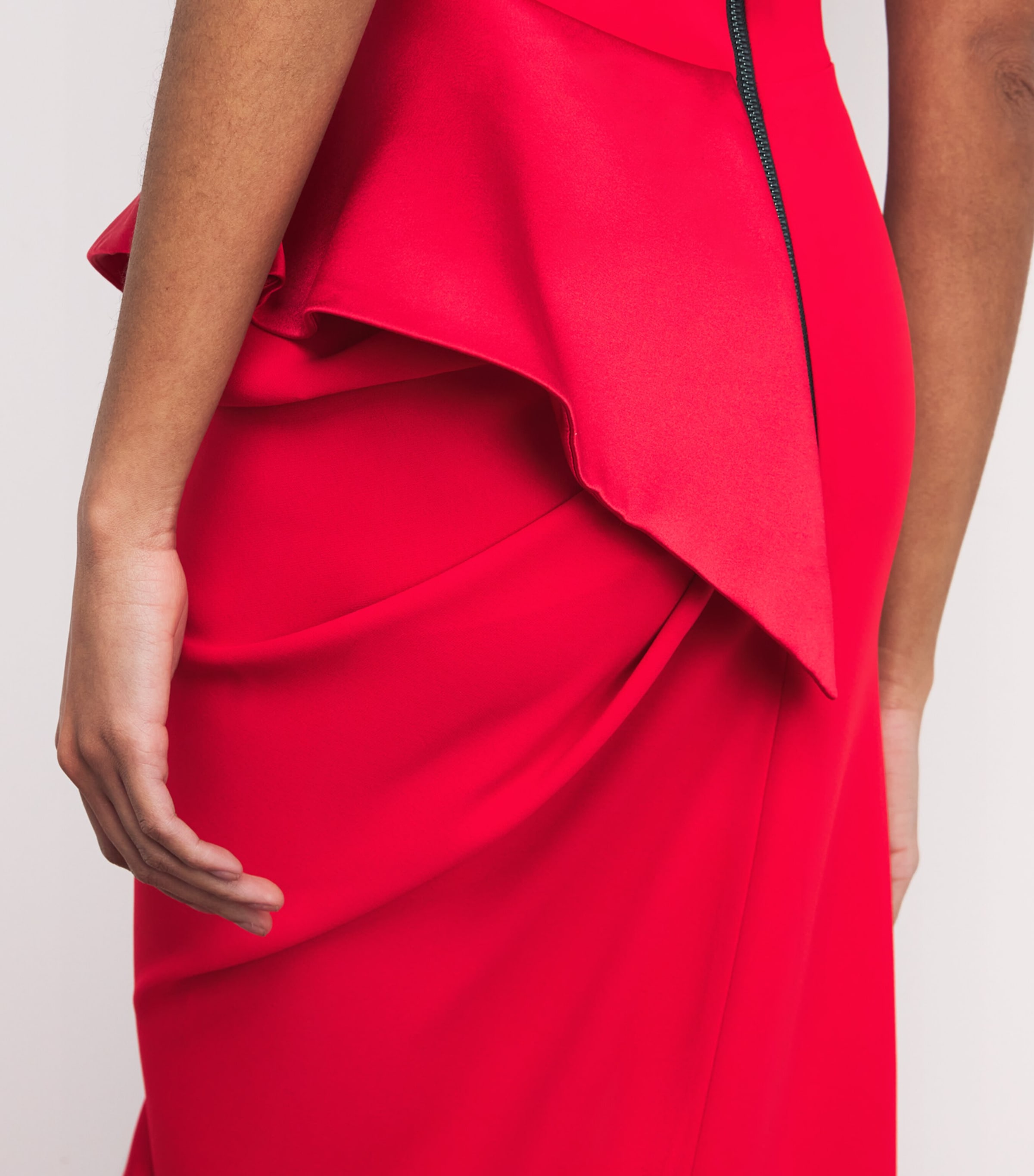 Cowl-Neck Provocateur Gown ROUGE/RED SATIN Image 6