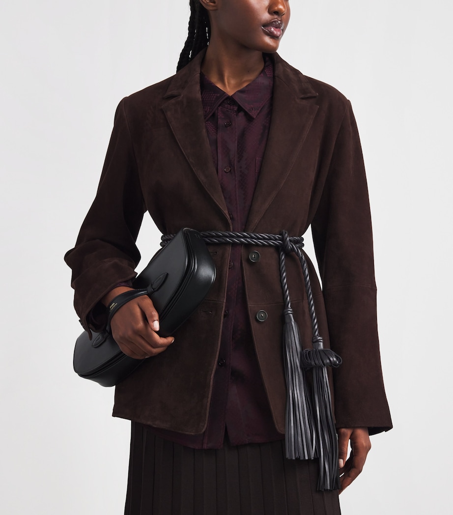 Leather Tassel Belt NOIR Image 2