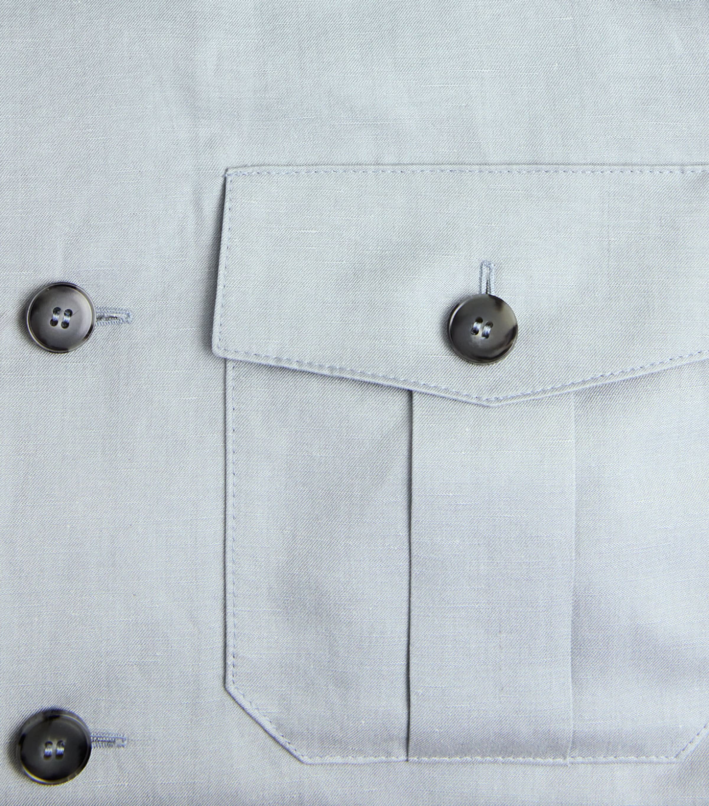 Canali Mens Linen-Silk Overshirt Image 6