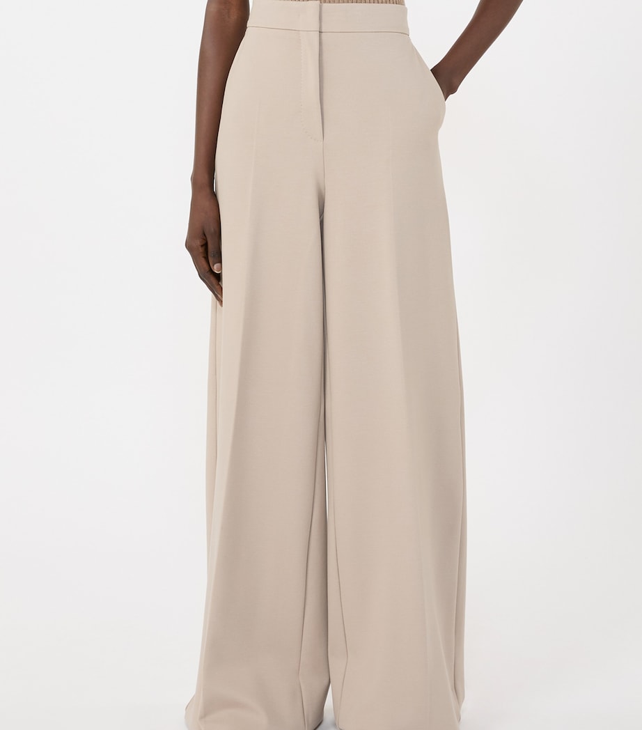 Jersey Wide-Leg Trousers SAND Image 3