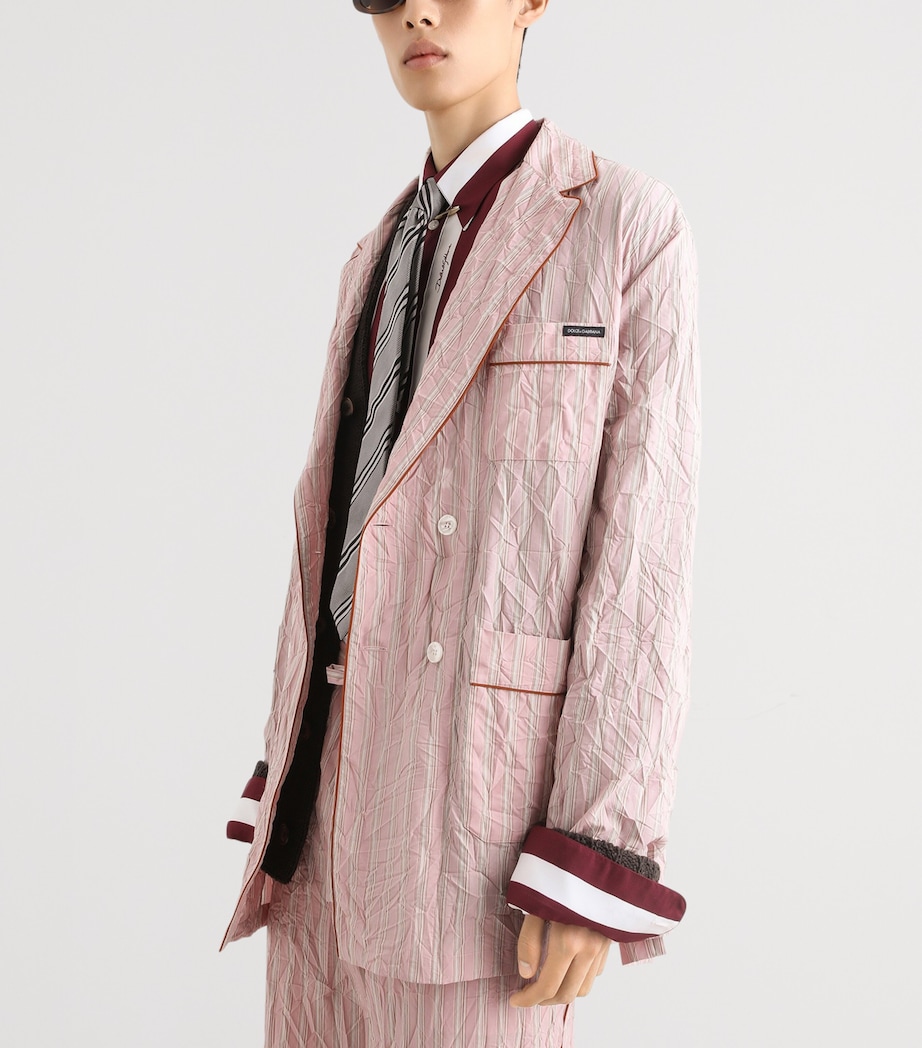 Dolce&Gabbana Mens Crinkled Striped Pyjama-Style Shirt Striped Image 3