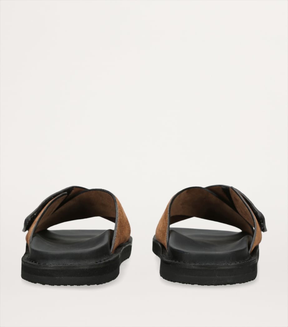 Leather Promenade Cross Sandals DARK BROWN Image 5