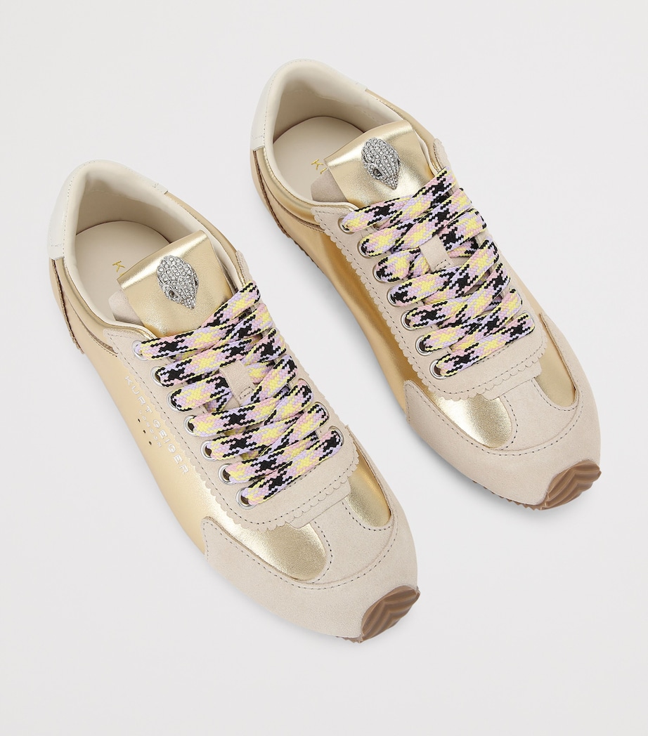 Metallic Leather Islington Low-Top Sneakers GOLD COMB Image 4