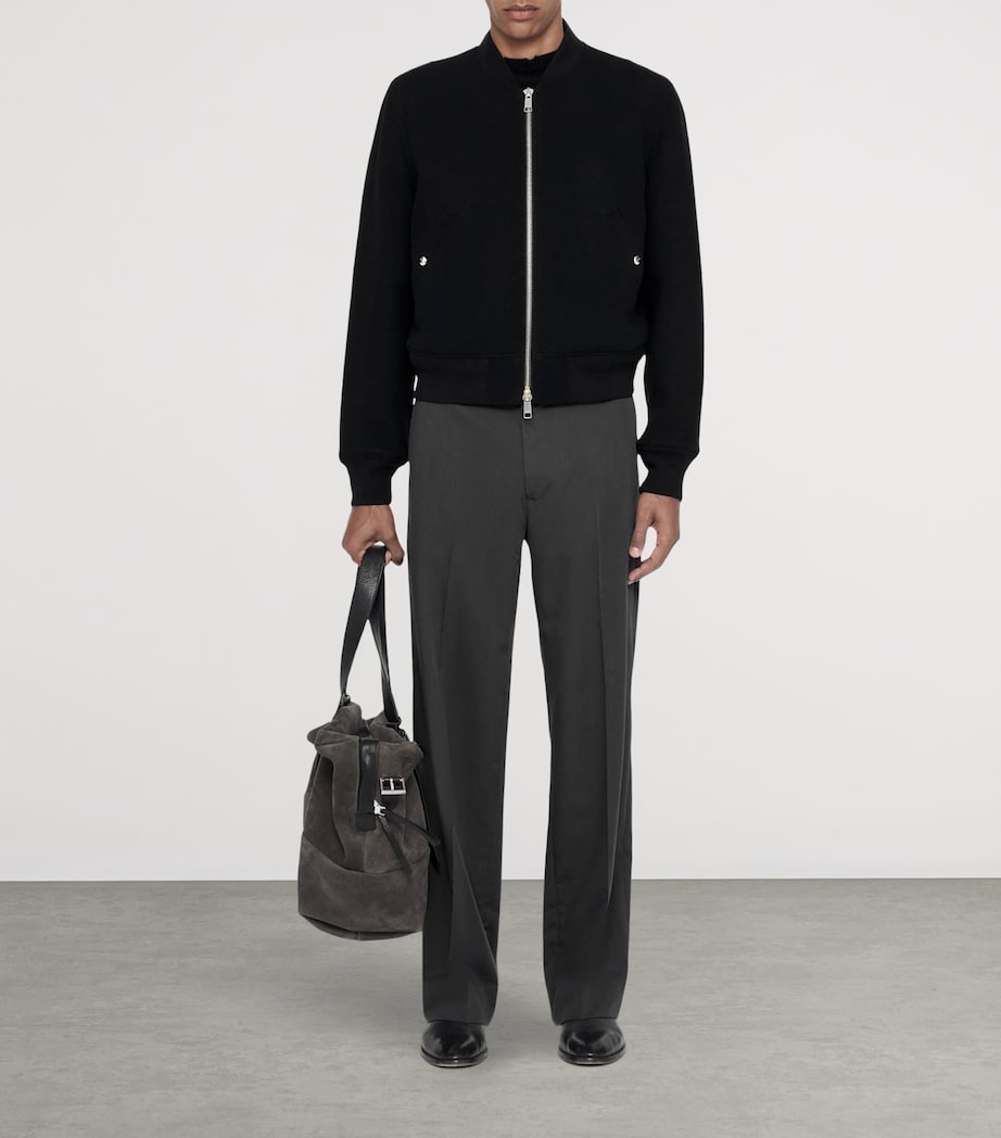 AllSaints Mens Moor Straight Trousers Charcoal Grey Image 2