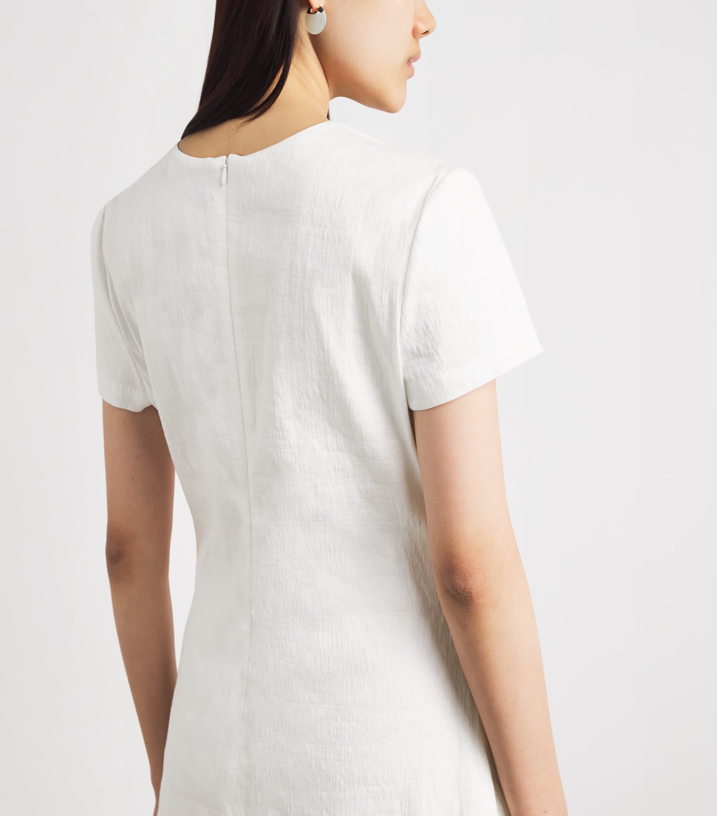 Brandon Maxwell Womens Linen-Blend Ridley Mini Dress White Image 5