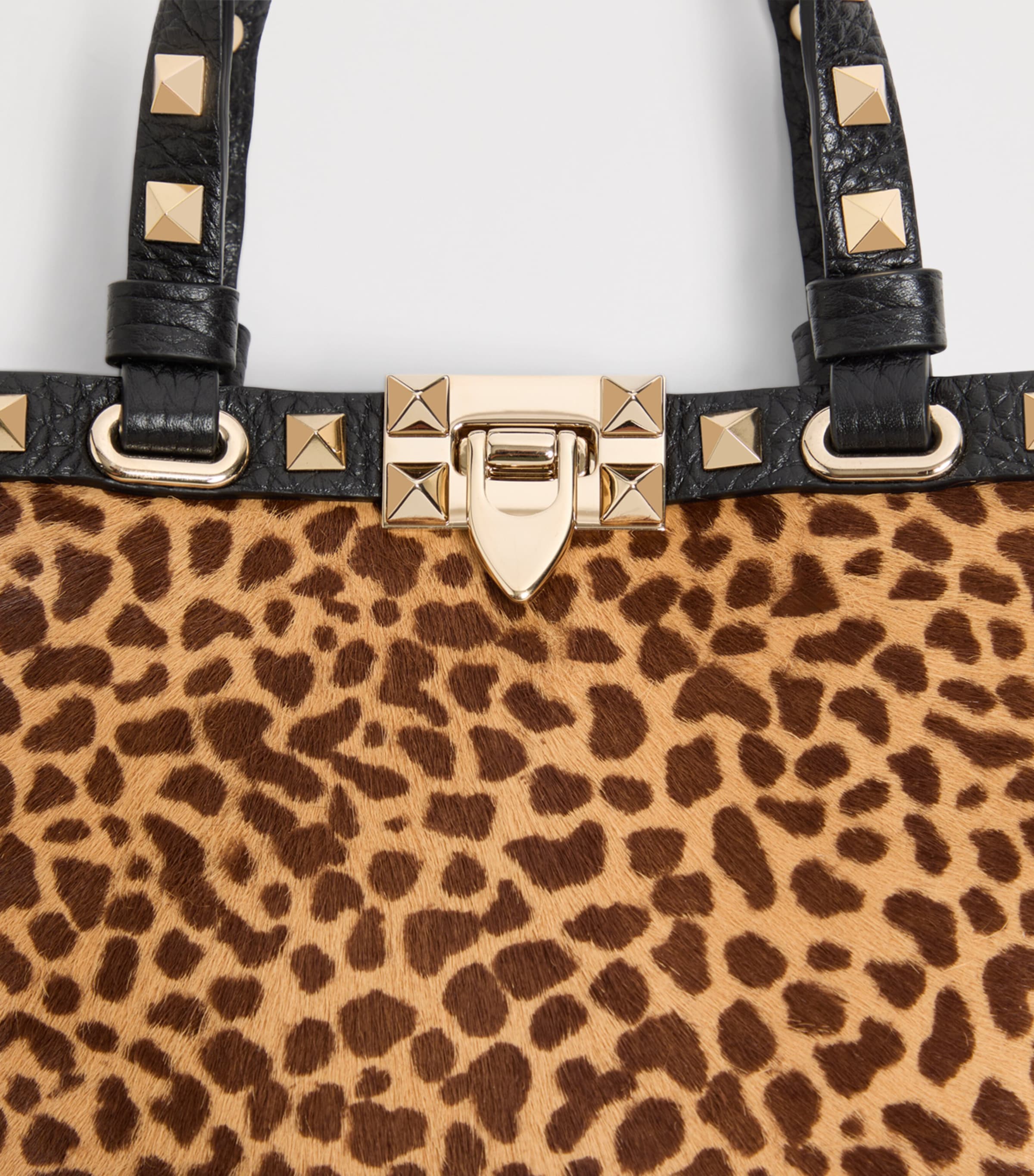 Mini Leather Rockstud Top-Handle Bag C2J Image 6