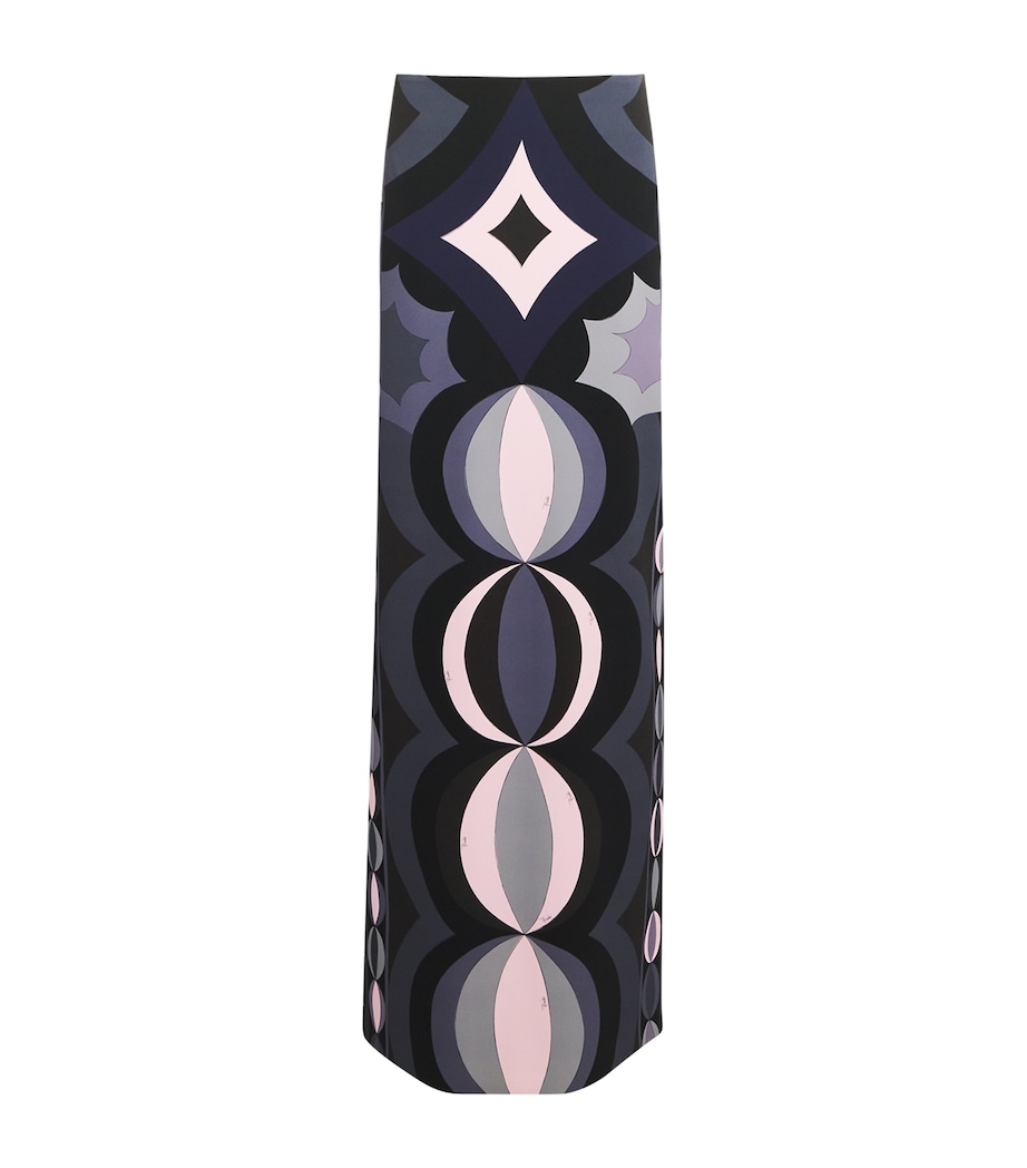 Scuba Collane Print Maxi Skirt 023/BLACK PINK Image 1