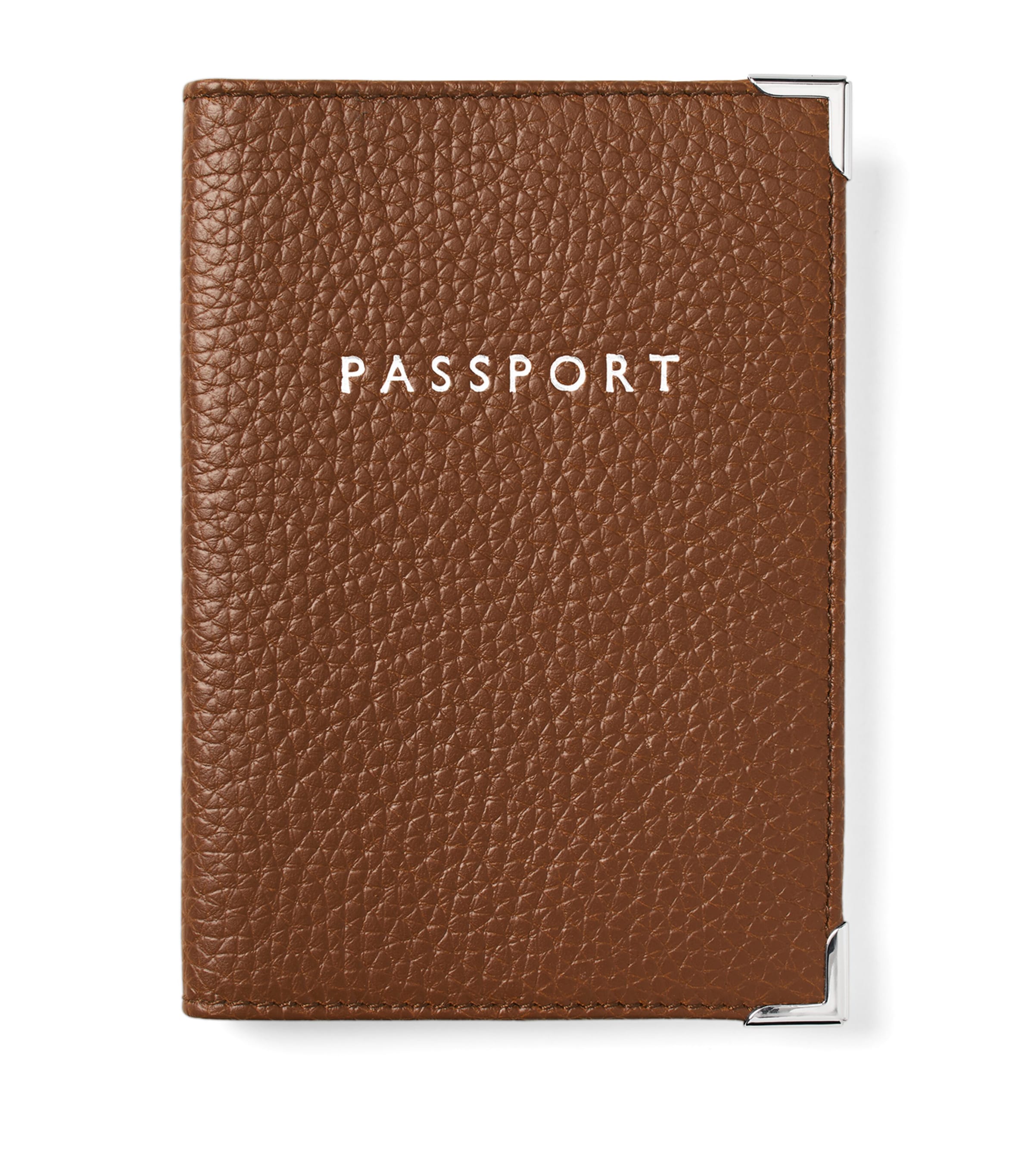 Aspinal Of London Leather Passport Cover In Brown