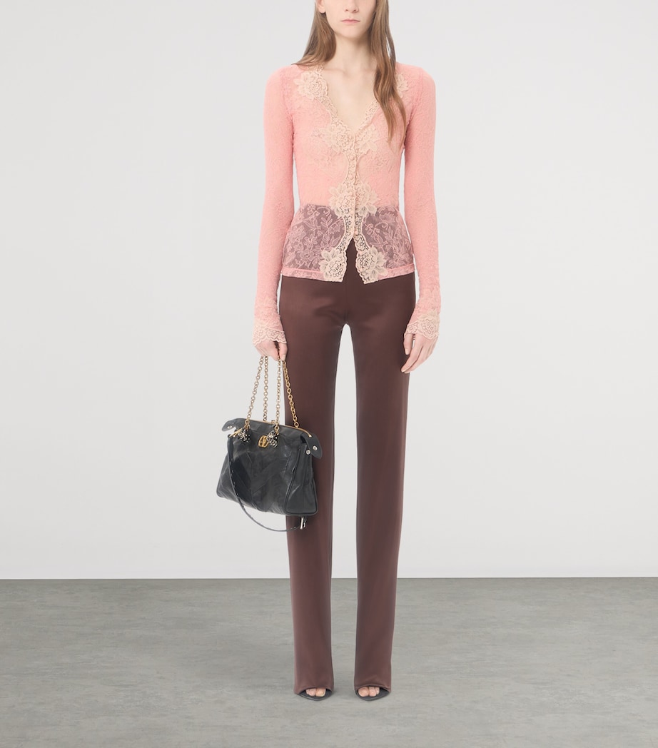 Valentino Womens Lace V-Neck Cardigan Image 5