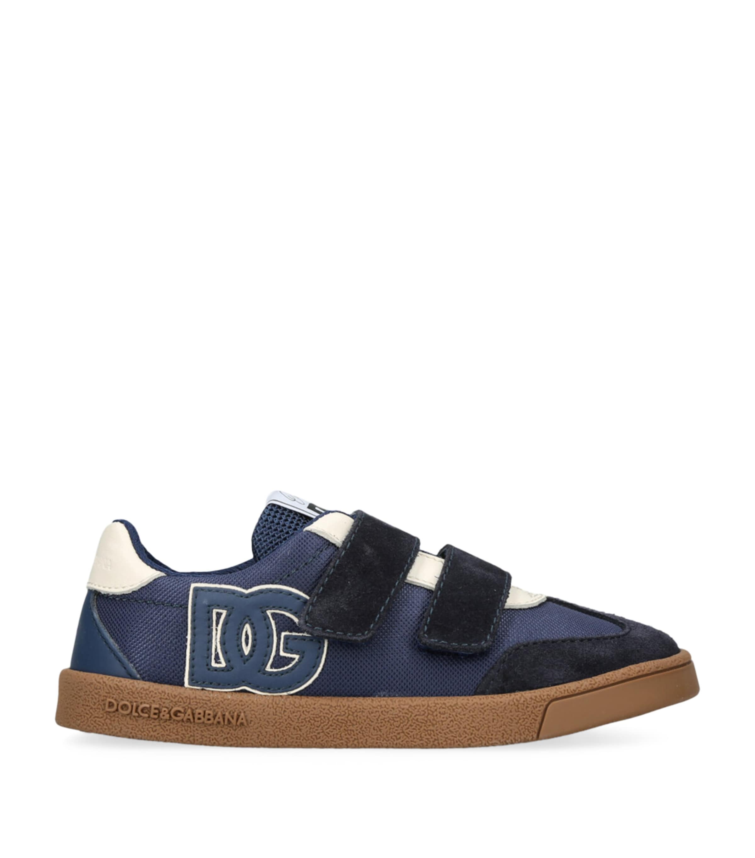 Dolce & Gabbana Suede-blend Dg Sneakers In Blue