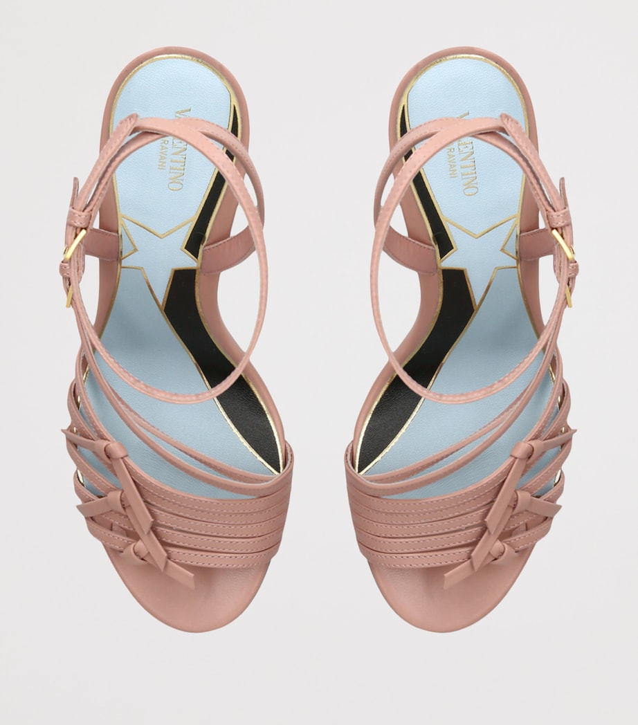 Valentino Garavani Leather Nodine Heeled Sandals 100 Blush Image 4