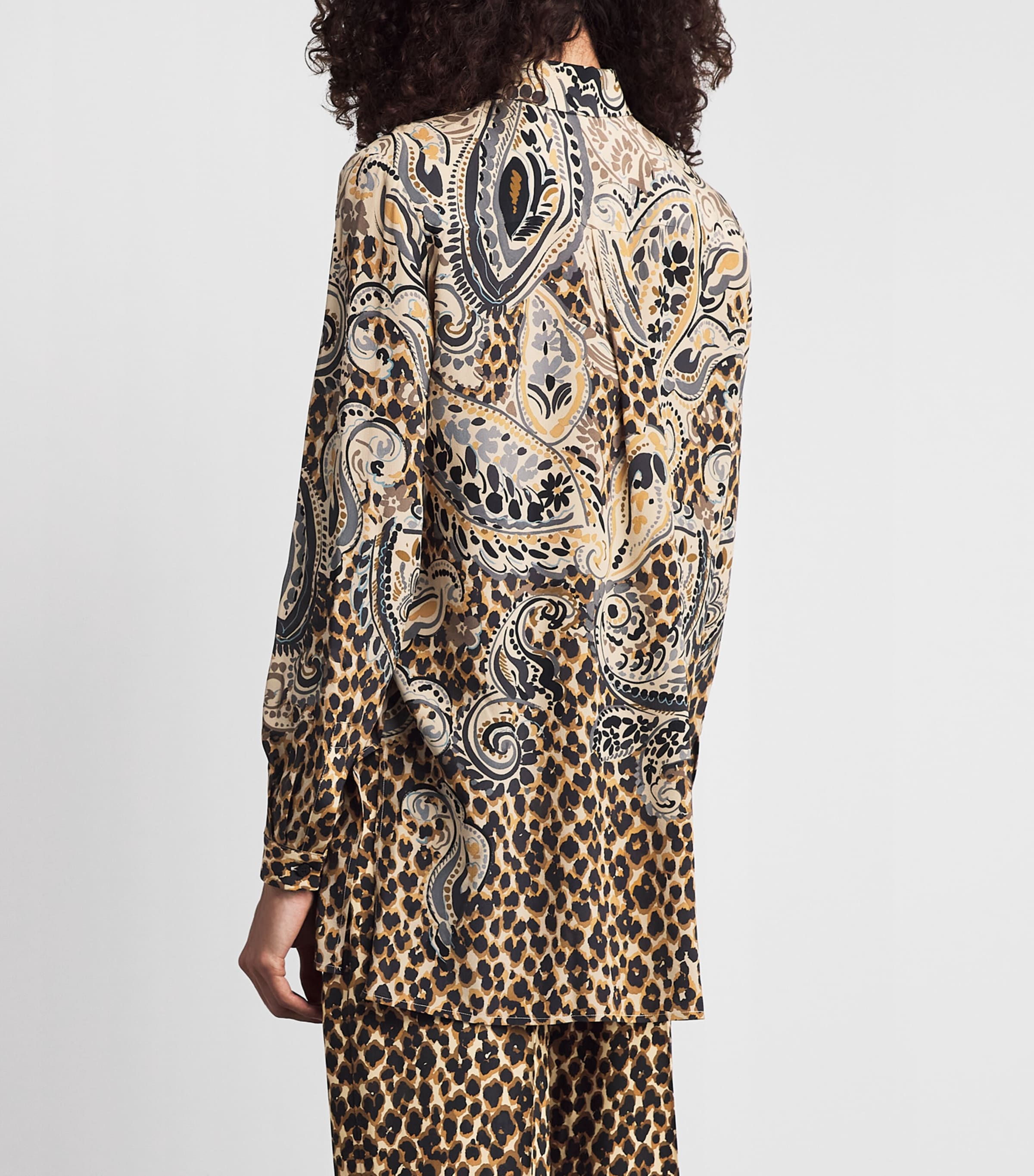 Etro Womens Silk Leopard Shirt Beige Image 5